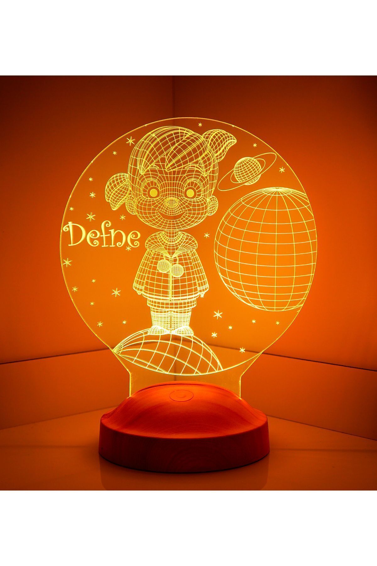 SEVGİLAMBASI Kişiye Özel 3 Boyutlu Küçük Kız Led Lamba, Kız Çocuk Hediyesi Gece Lambası, Doğum Günü Hediyesi fotoğrafı 6 (önizleme)