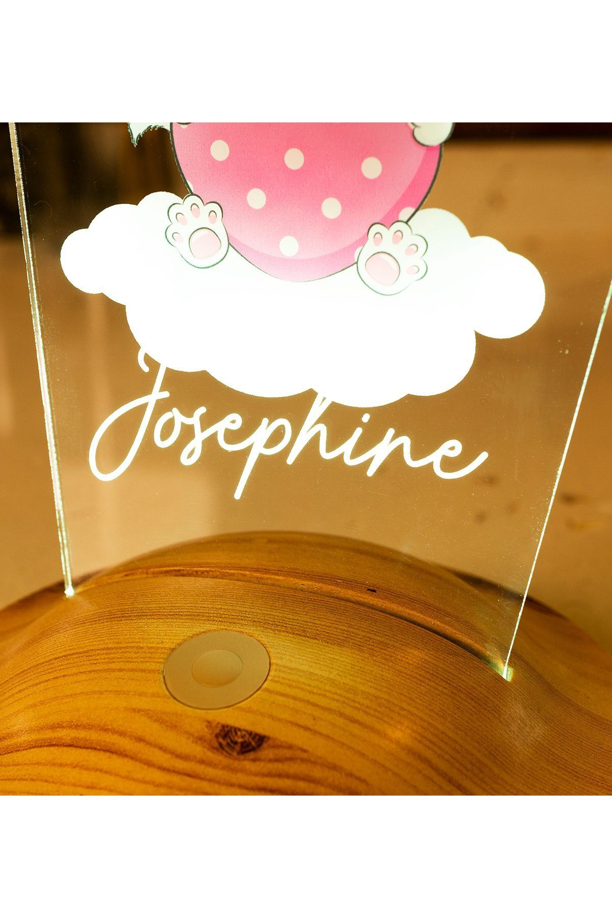 SEVGİLAMBASI Pembe Kitty Kedicik Bebek Odası Gece Lambası, Kız Çocuklara Özel Hediye, Kedi Tasarımlı Led Lamba fotoğrafı 4 (önizleme)