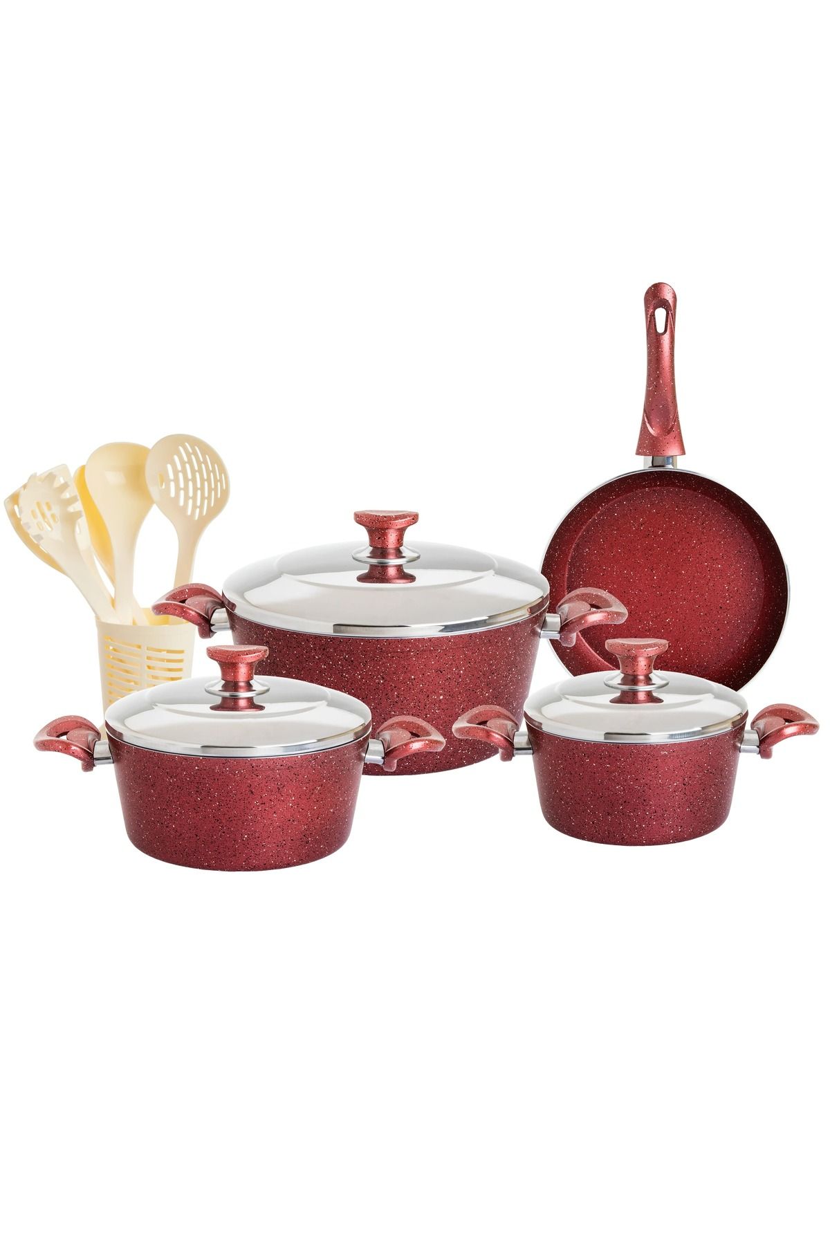 vela-Granite Cookware Set 13 Pieces Red Color 1