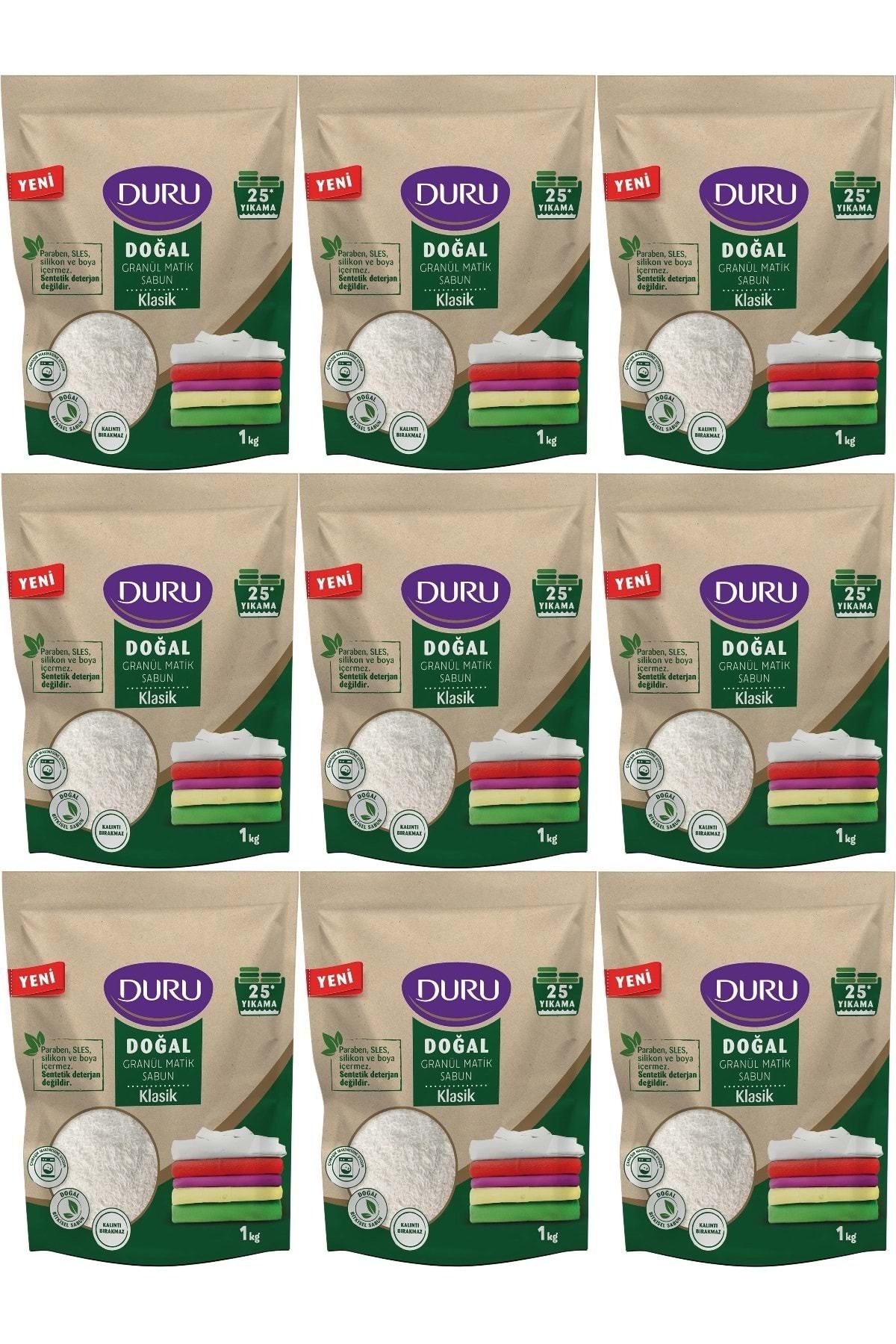 Duru Doğal Granül Matik Sabun Tozu Klasik 9KG (9PK*1) (225 Yıkama)