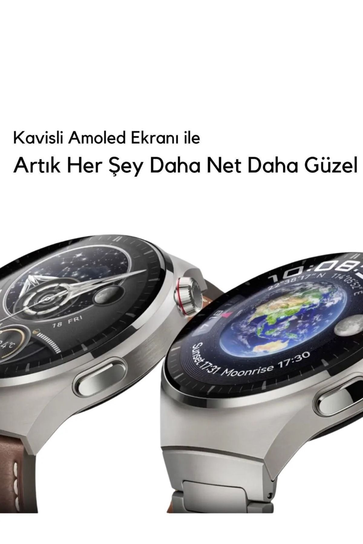 LionQuality Erkek Gümüş Akıllı Saat Watch 4 Pro 3 Kordonlu Ios Ve Android Uyumlu Deri Silikon Çelik Huawei Watch-5