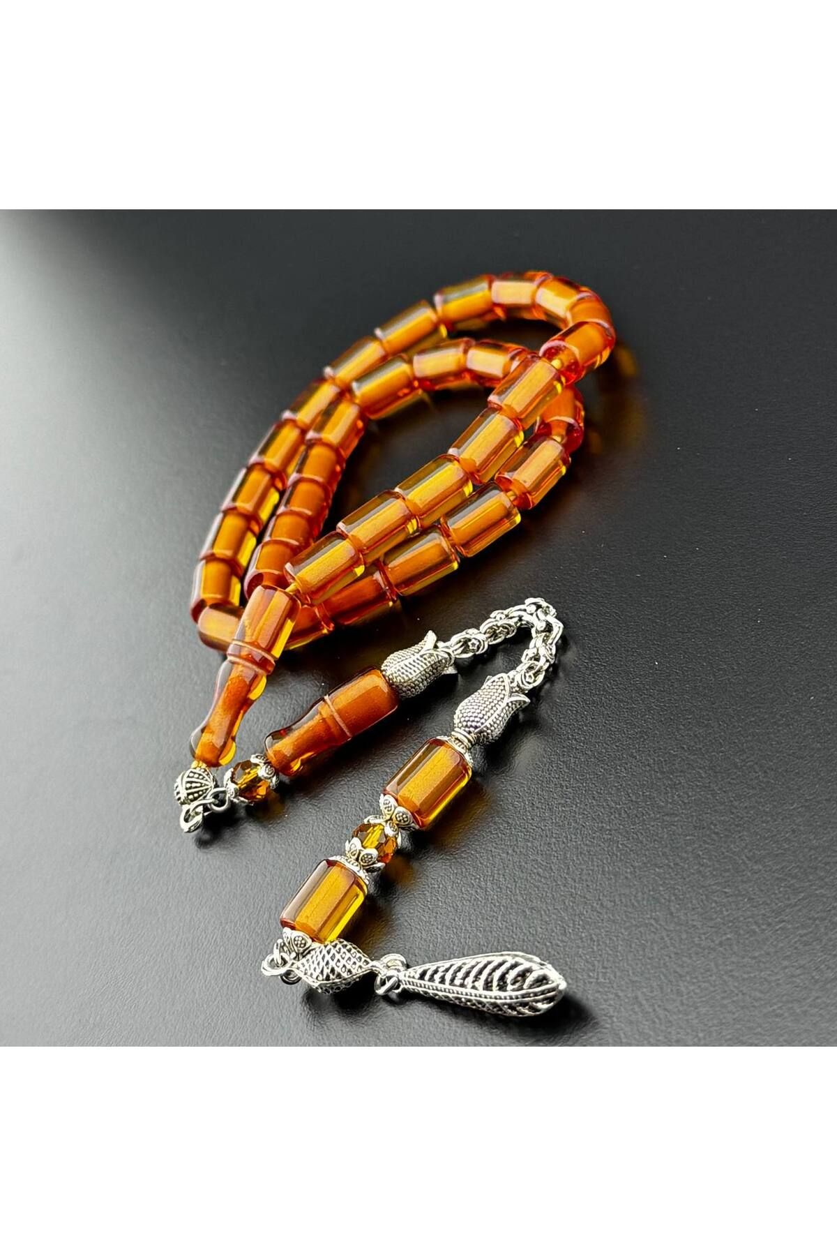 HicazTesbihcilik-Daily Size Fire Amber Prayer Beads - Special Design Hcz-Model Glkdee 2