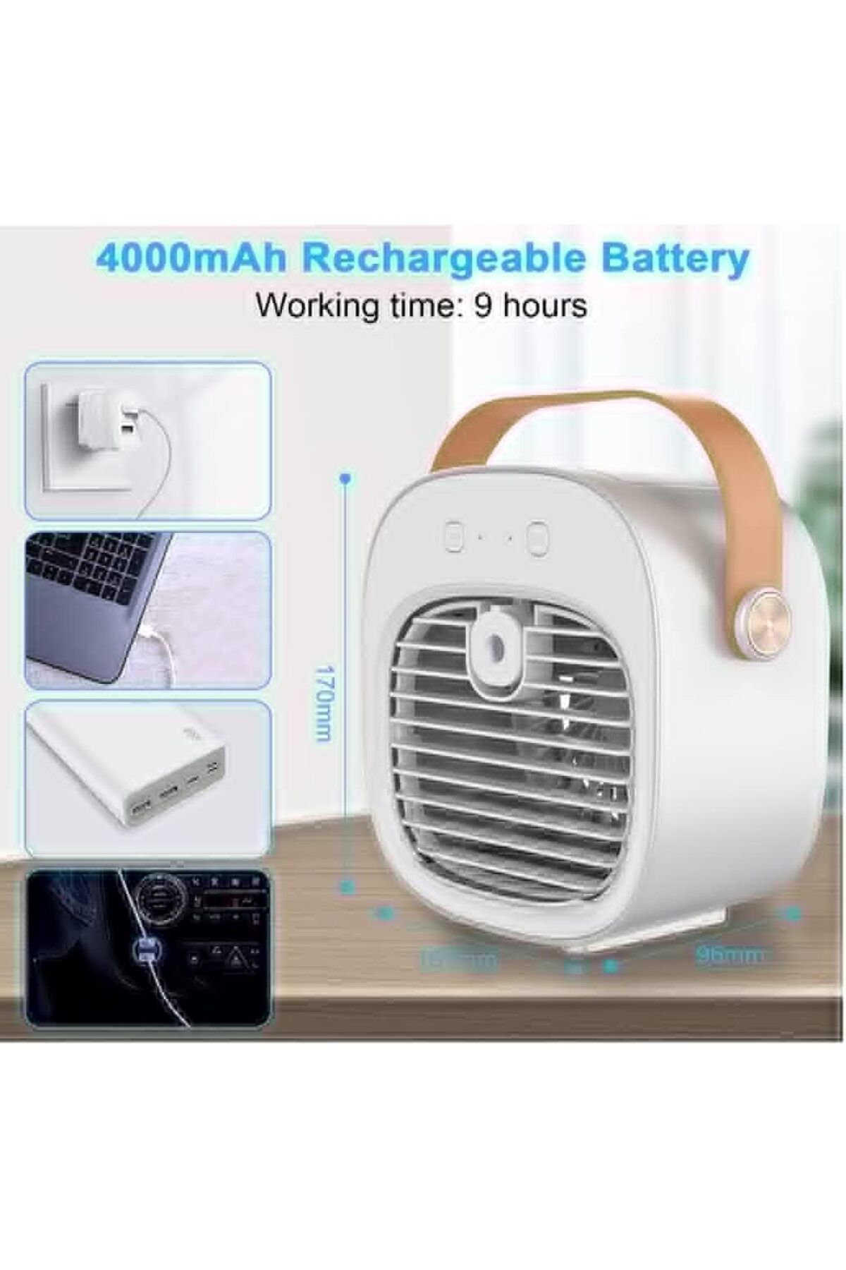 Arabest-Air Conditioner, Mini Quiet Humidifier, USB Charging Water-cooling Air Cooler Fan 7