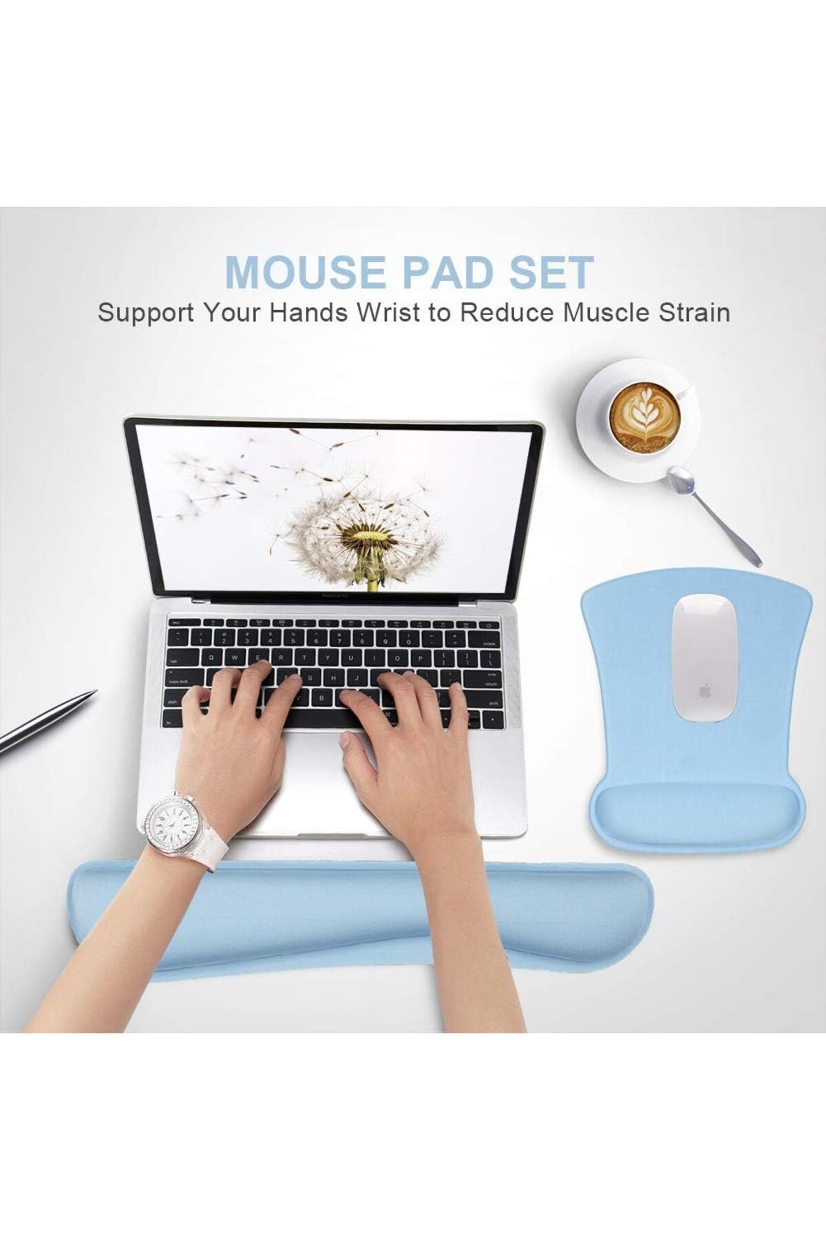 Arabest-Keyboard Wrist Rest Pad and Ergonomic Mouse Pad with Wrist Rest Support, Nonslip Mat 2