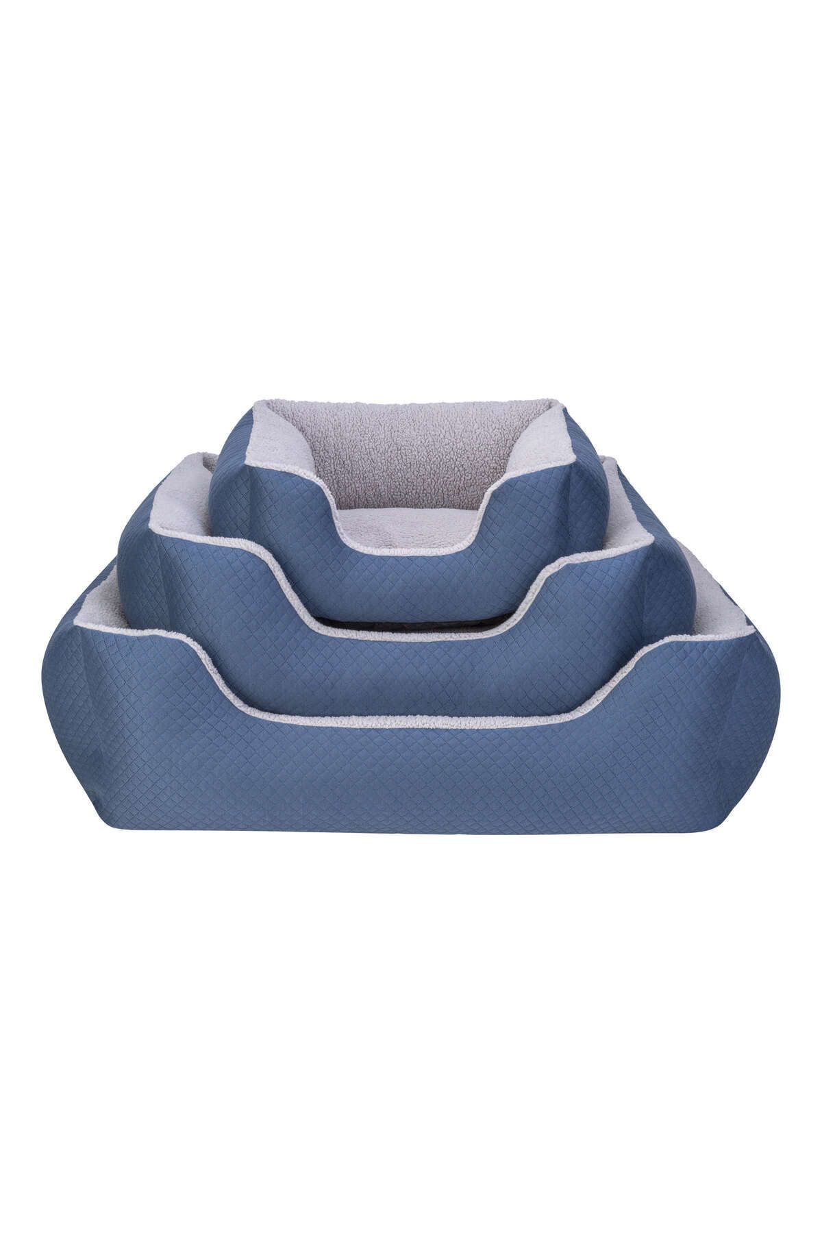 Pet Comfort-Blue/Gray Plush Echo Cat and Dog Bed - S 60X50Cm 639140 4