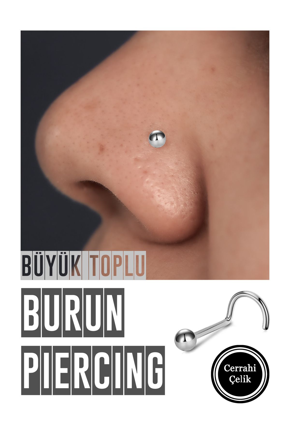 Karınca Piercing-بيرسينج - فولاذ جراحي، مقاوم للصدأ ومقاوم للحساسية، سرعة النوستريل 1