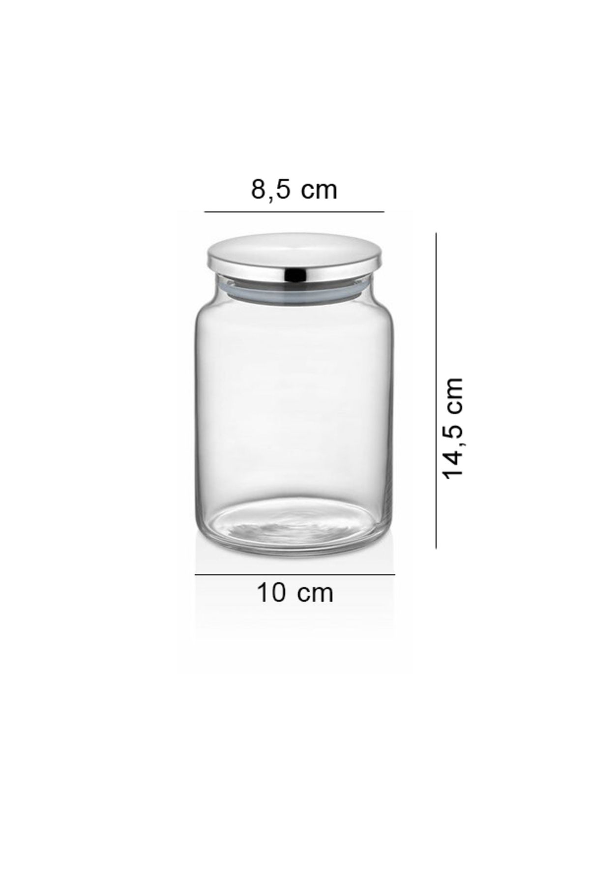 KRM HOME-Set of 6 Jars with Metal Vacuum Lid 800 Ml-Spice Jars, Glass Jars with Label 4