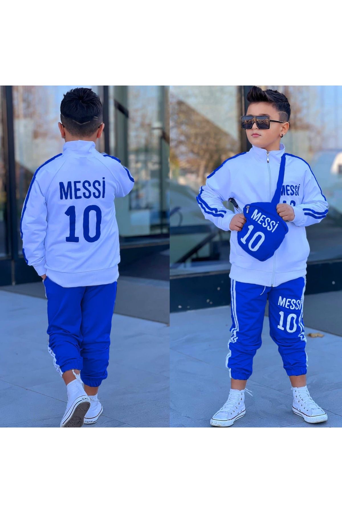 Calisa-Boy's Messi Tracksuit Set Sports Suit and Bag 4
