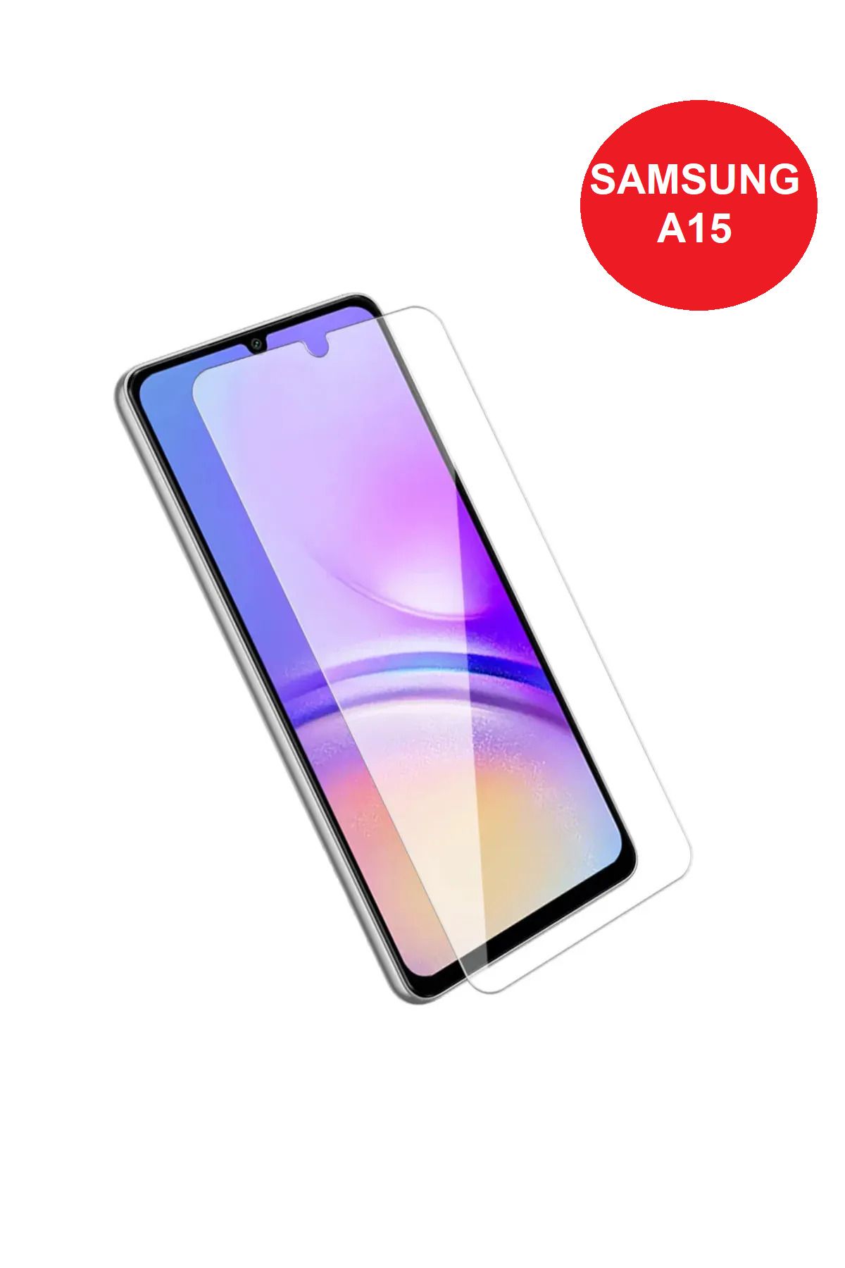 Balerion Samsung Galaxy A15 Uyumlu Ekran Koruma Şeffaf Kısa Tamperli Cam Ekran Koruyucu