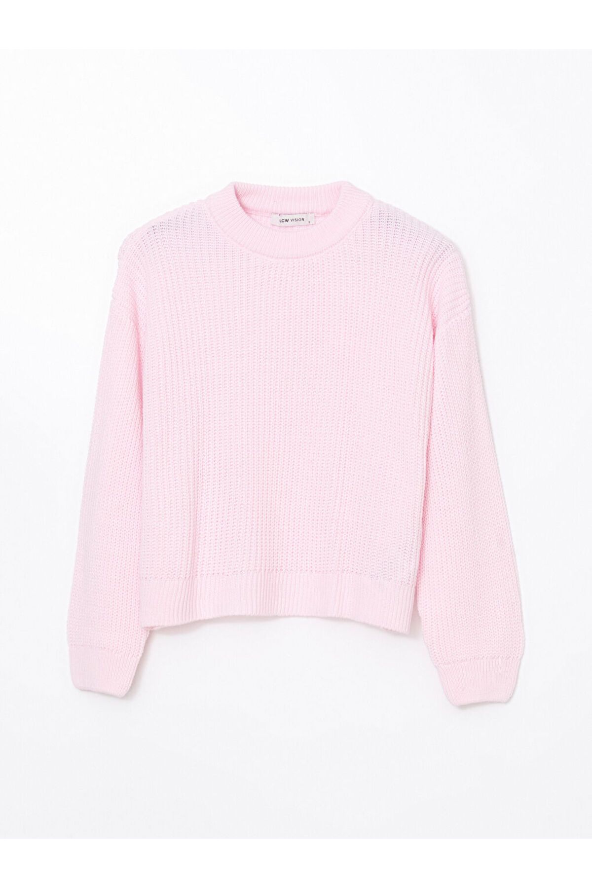 ژاکت بافتنی زنانه LC Waikiki LCW Vision Pink Crew Neck Oversize