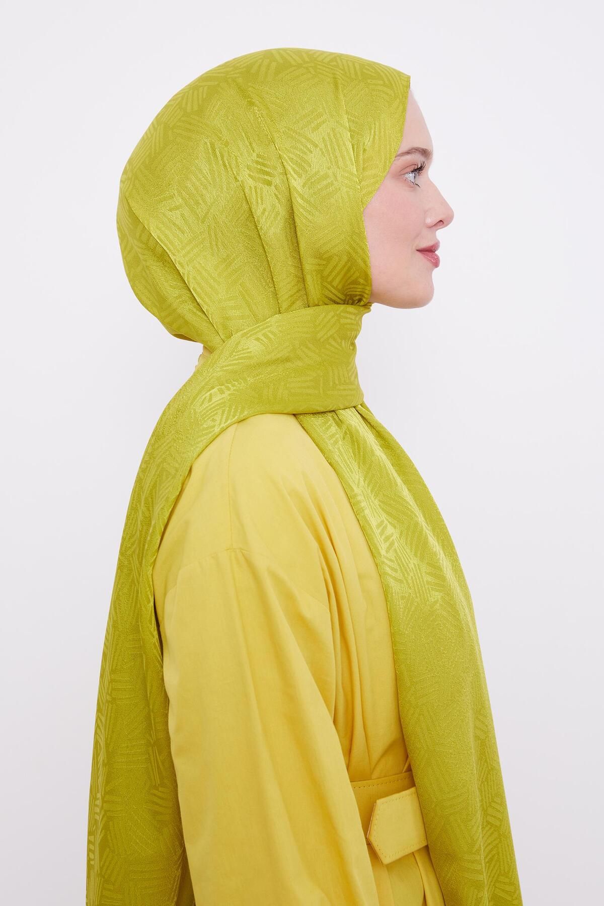 Levidor-Lime Stick Pattern Jacquard Janjan Shawl 3