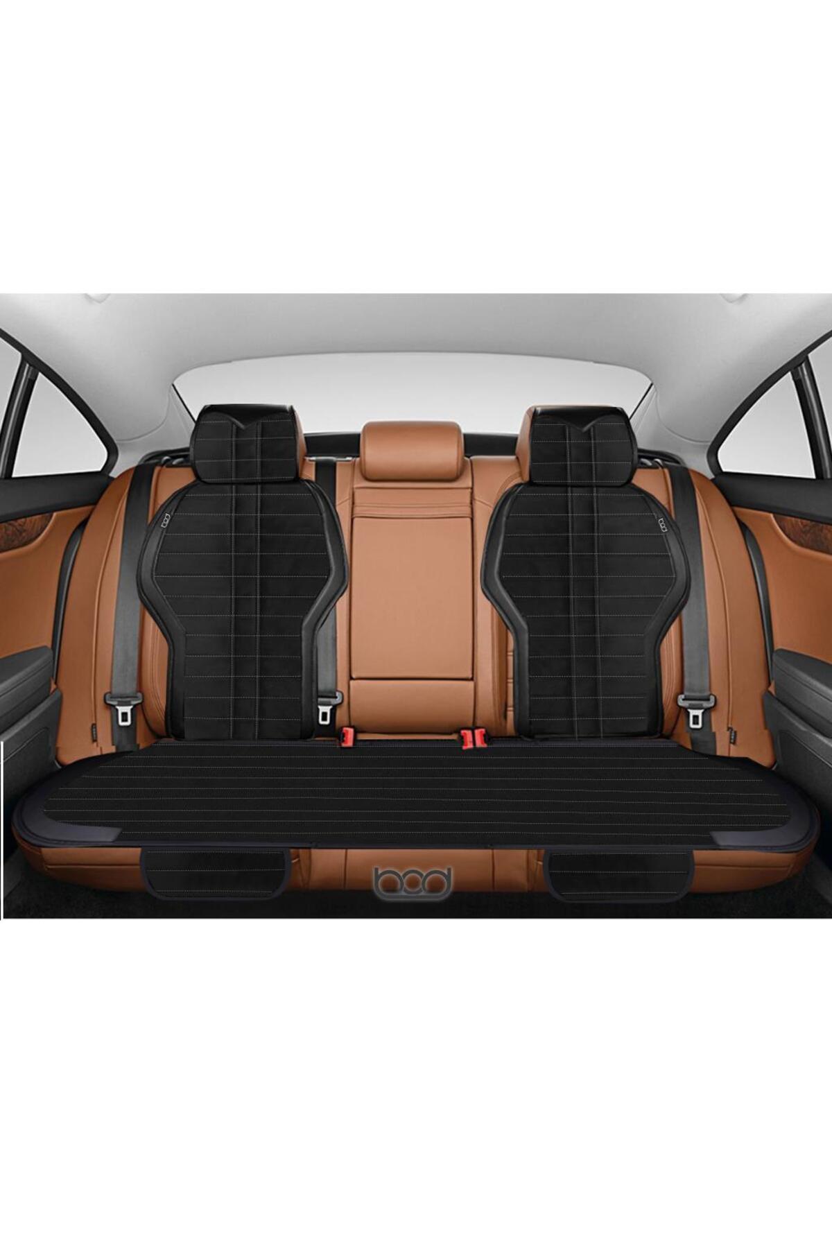 Bod Taytüyü Derili Oto Koltuk Koruyucu Kılıf Gediz Serisi Ön Arka Set Beyaz Dikiş fotoğrafı 4 (önizleme)