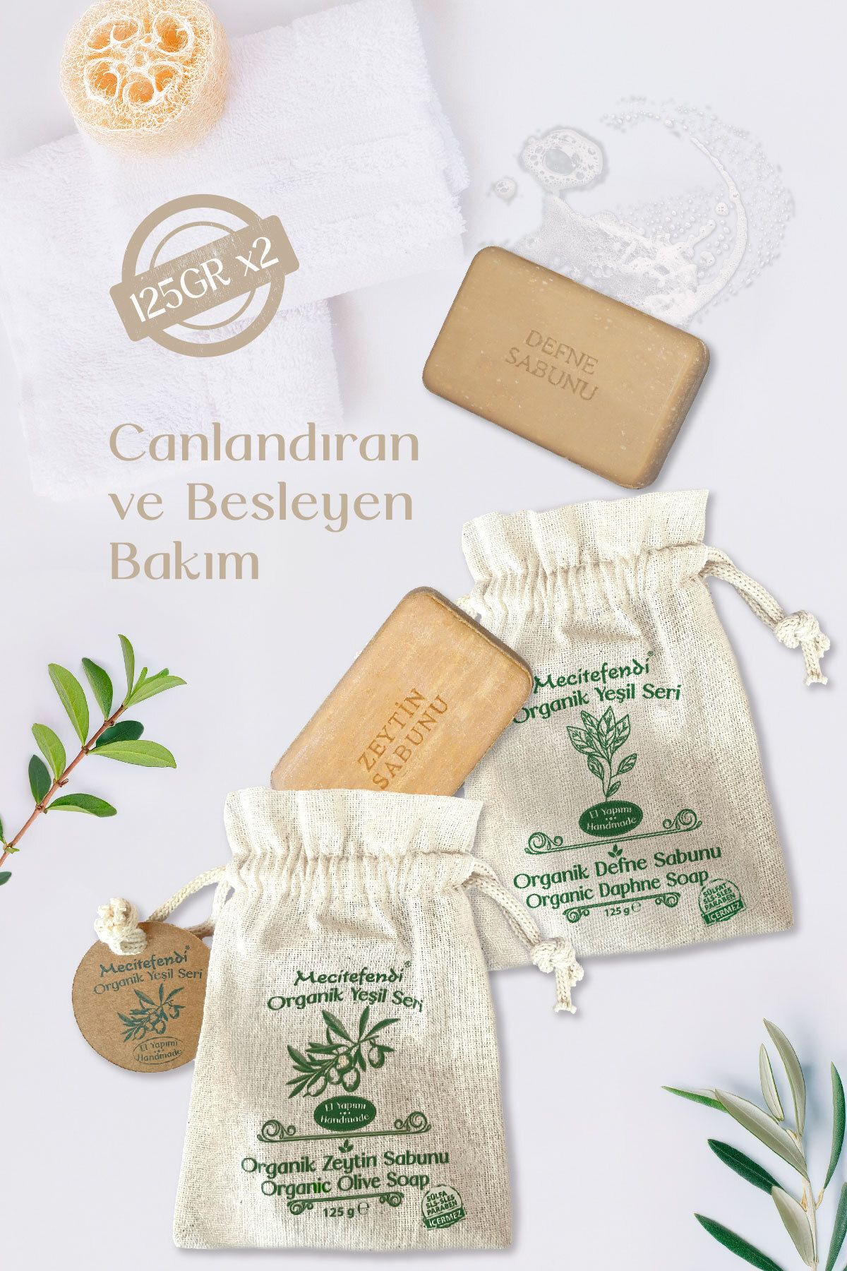 Organic Green Series: Talisman - Laurel and Olive Soap (مراقبت احیا کننده و تغذیه کننده) +MIST Mecit Efendi