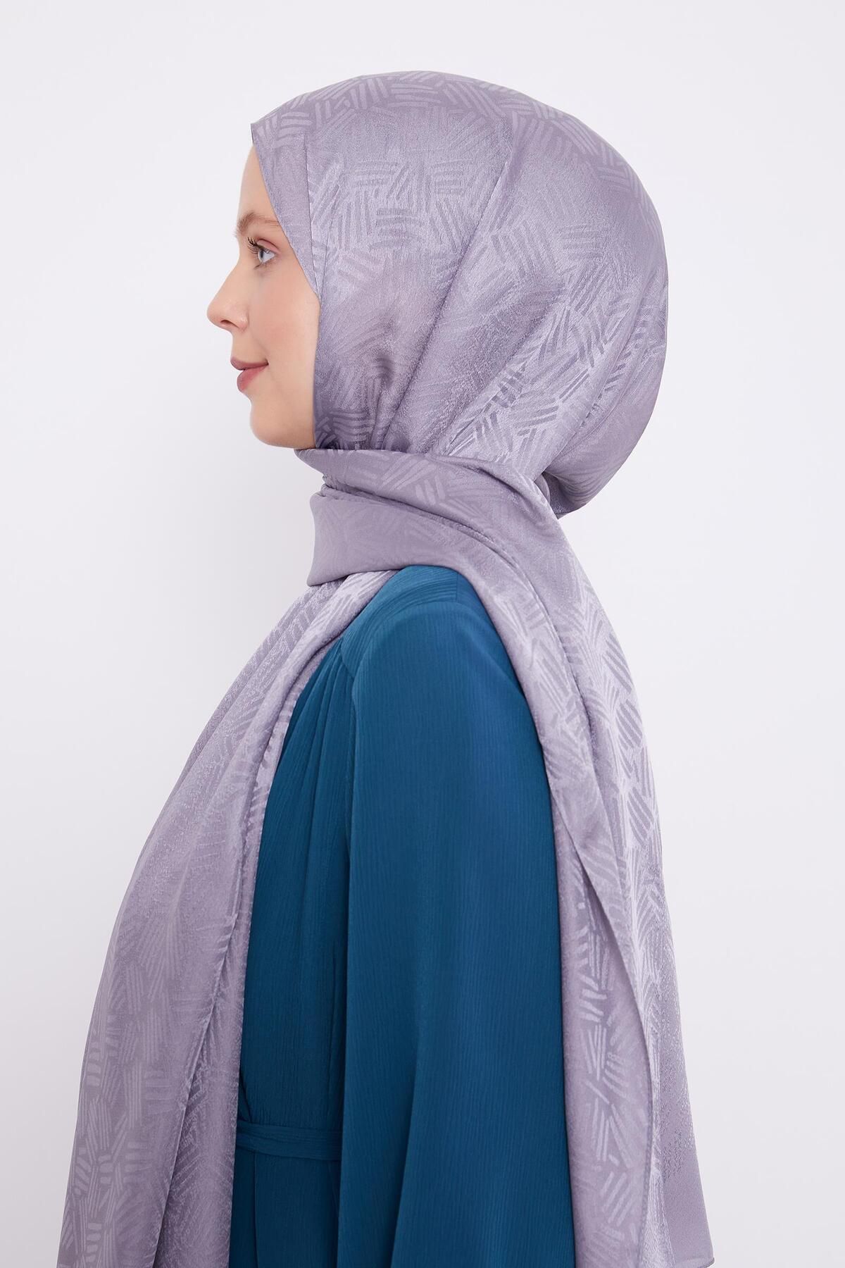Levidor-Dark Gray Stick Pattern Jacquard Janjan Shawl 3