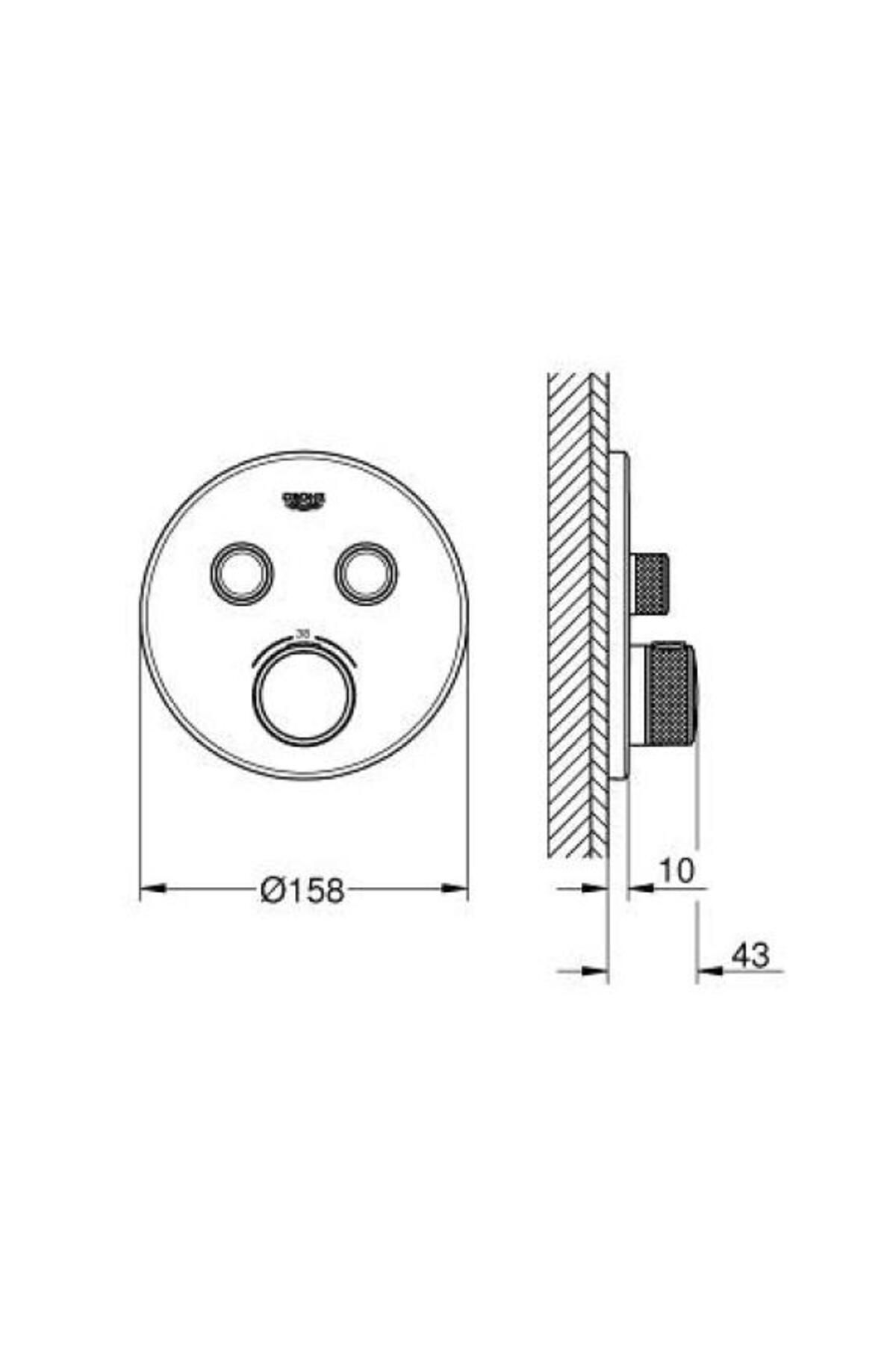 Grohe-Grohtherm Smartcontrol Built-In Thermostatic Shower Faucet with Dual Valve Flow Control - 29507K 5