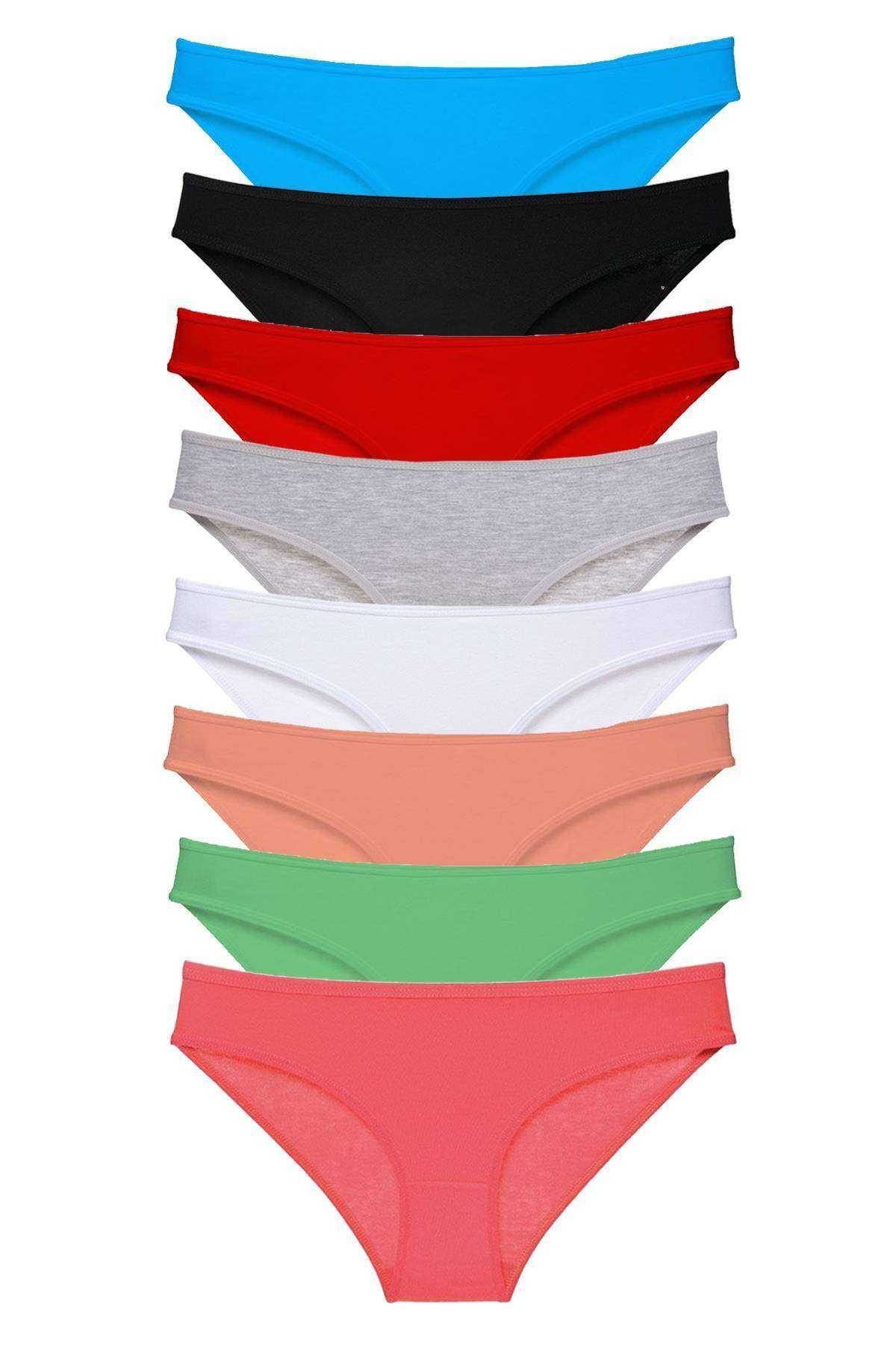 Easy Tedarik 8 adet Süper Eko Set Likralı Kadın Slip Külot Set 6