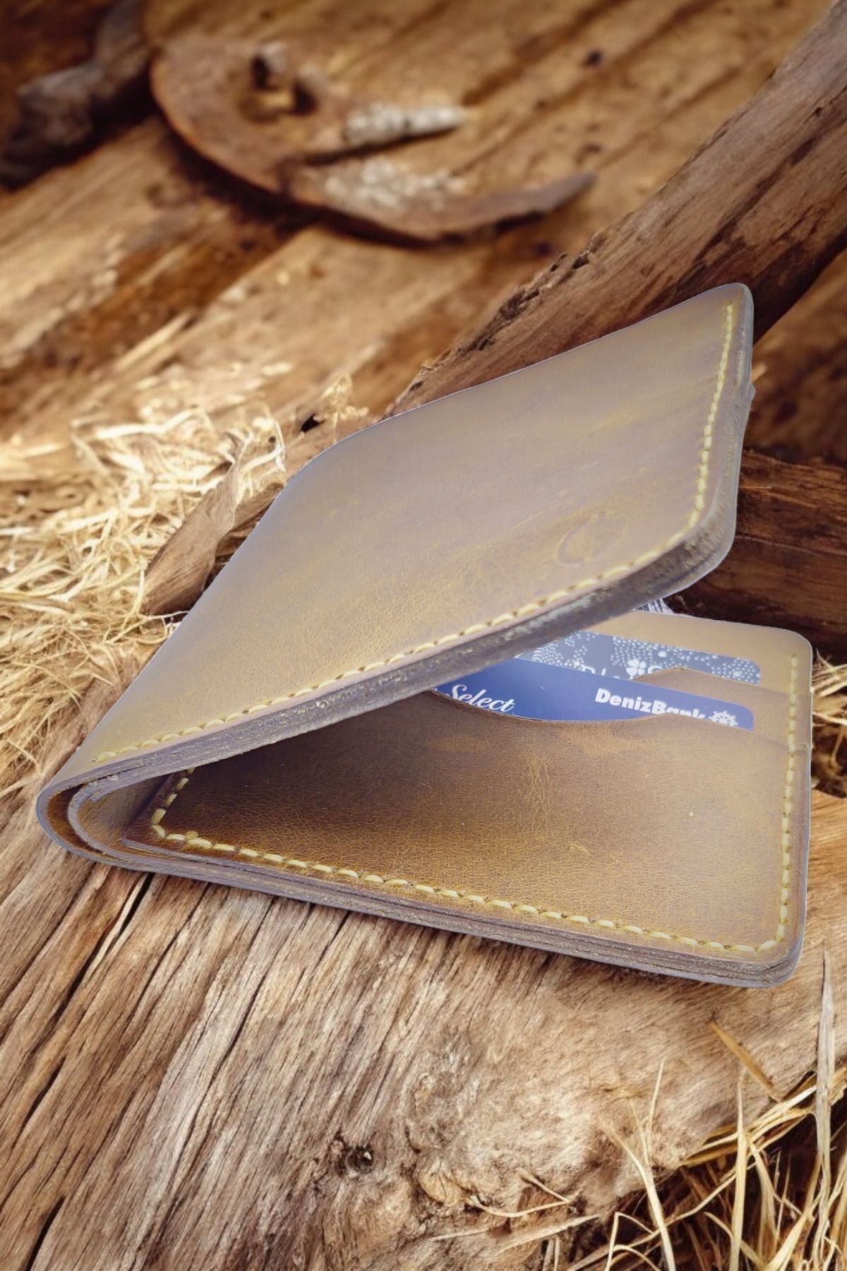 کیف پول مردانه دستباف چرمی واقعی چرم CY ETERNAL کلاسیک CAMEL Leather