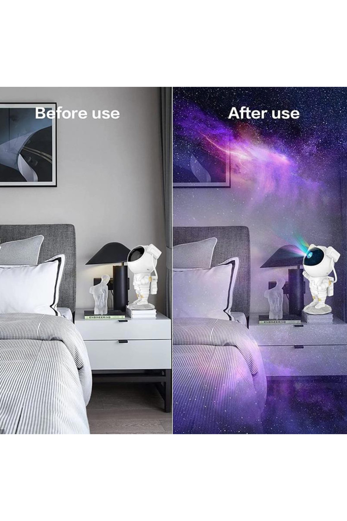 qasul Astronot ışıklı yıldızlı gökyüzü projektör Galaxy Yatak odası Odası için Tavan alanı Gece Lambası fotoğrafı 3 (önizleme)