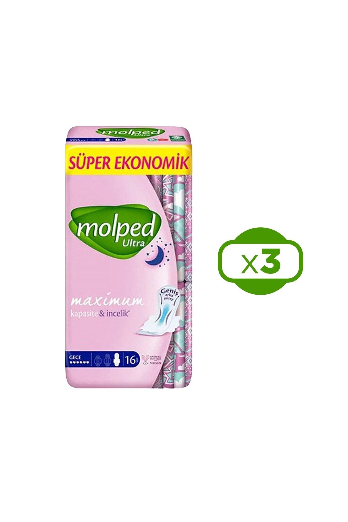 Molped Ultra Süper Ekonomik 16'lı Gece x 3 Adet