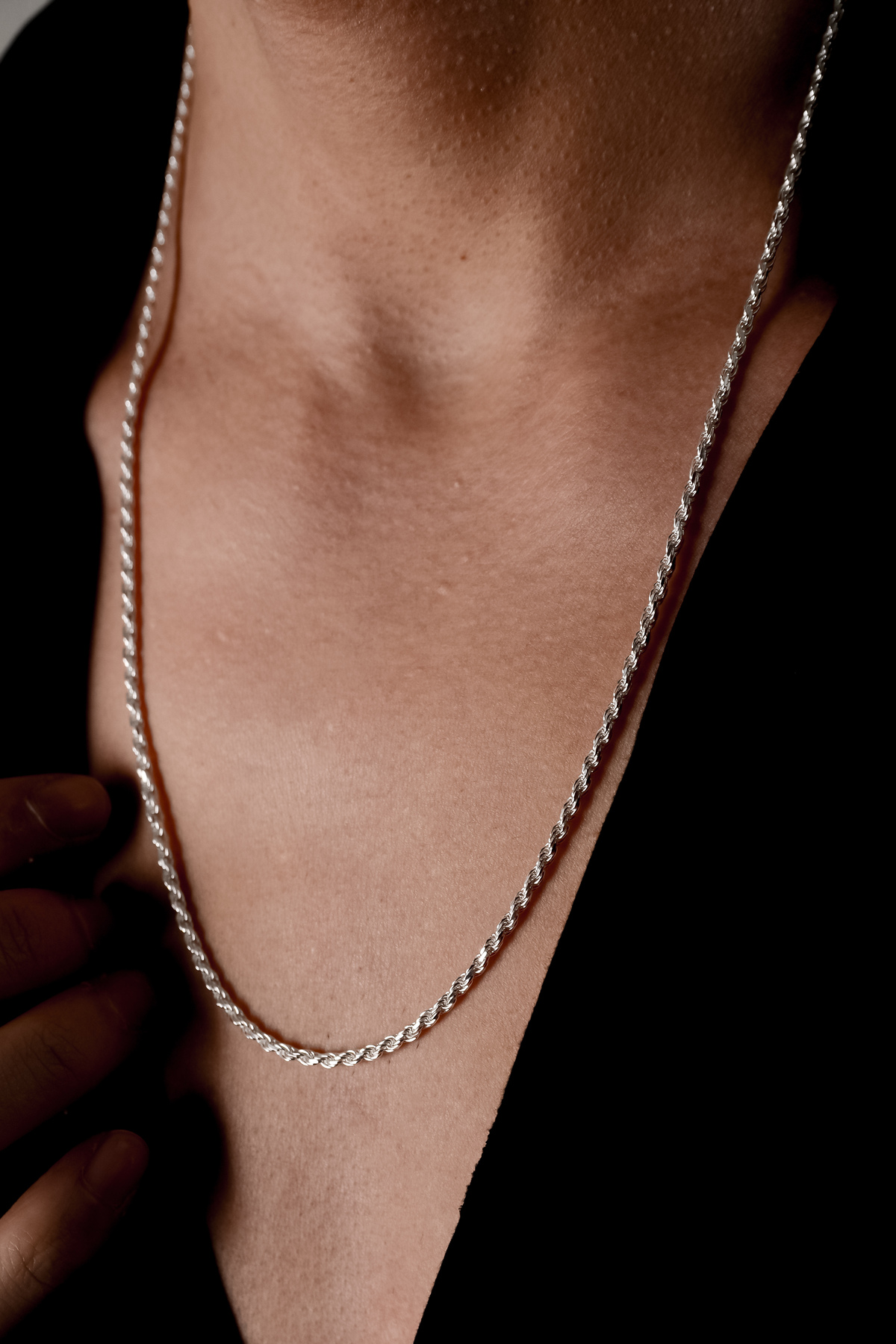 Ricco Jewellery 925 Ayar Gümüş Old Money Burma Halat Zincir görsel 3