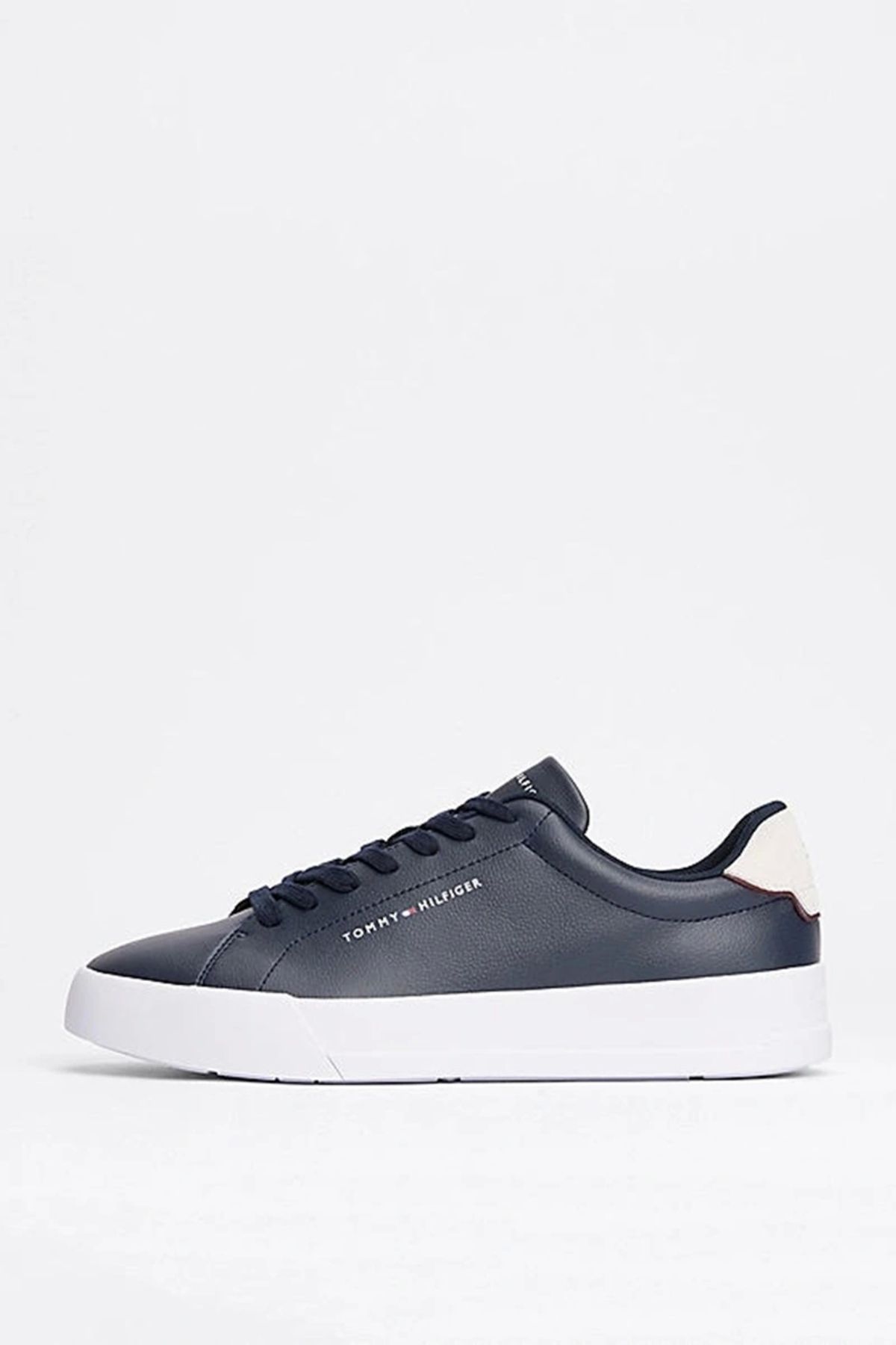 Tommy Hilfiger-Męskie granatowe trampki Pebble Grain Court 2