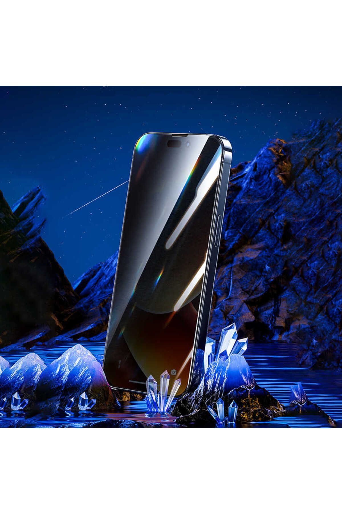 Vendas-V-bilvis Warrior Privacy Hiding Ghost Screen with Oval Edge Design Compatible with iPhone 15 Pro Max 6