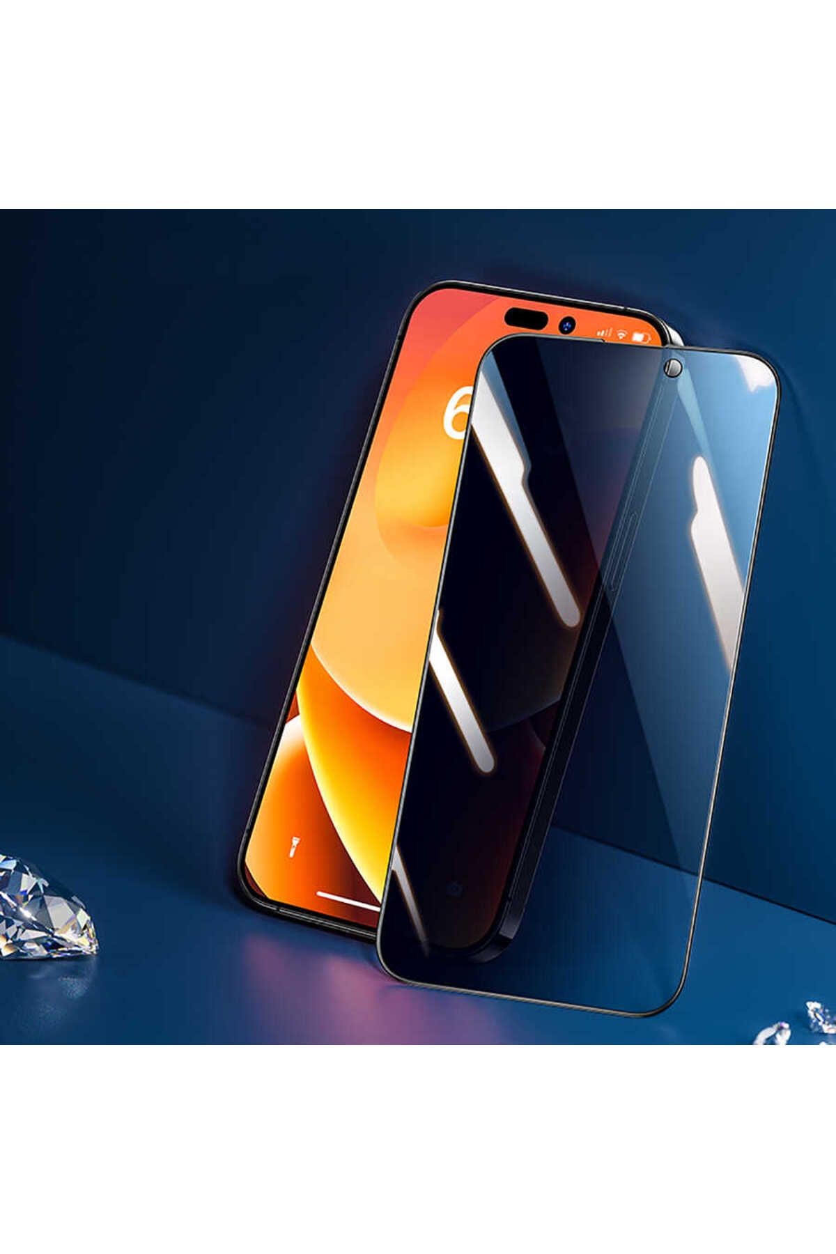 Vendas-V-bilvis Warrior Privacy Hiding Ghost Screen with Oval Edge Design Compatible with iPhone 15 Pro Max 7