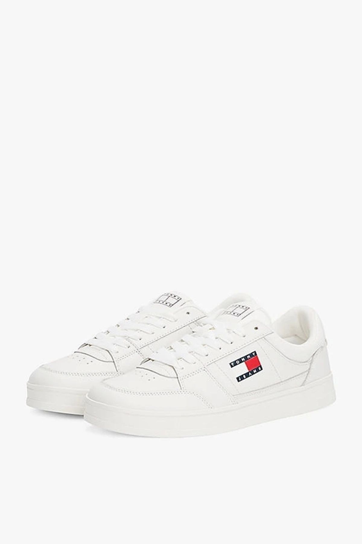 Tommy Hilfiger-Weißer Greenwich Essential Leder-Sneaker für Herren 3