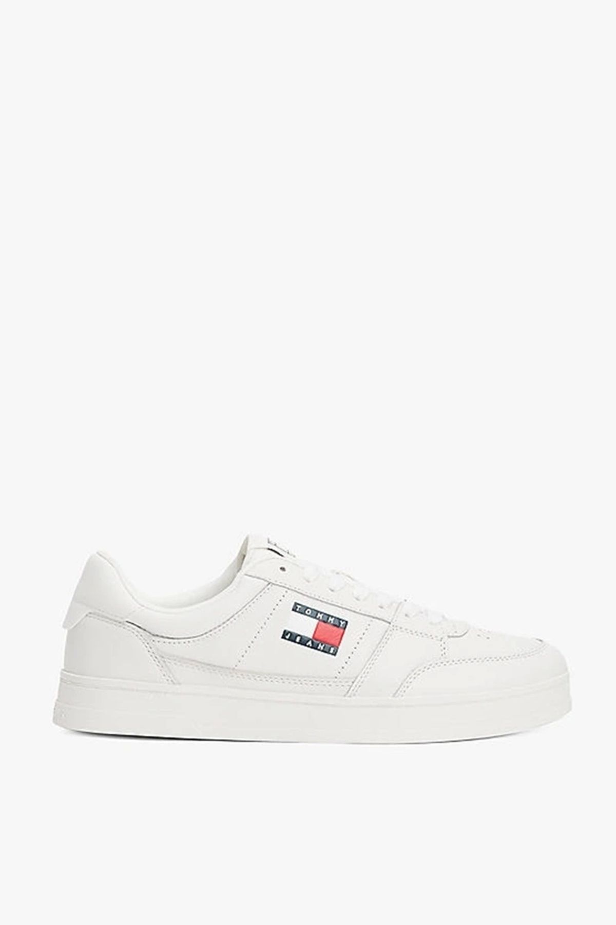 Tommy Hilfiger-Weißer Greenwich Essential Leder-Sneaker für Herren 1