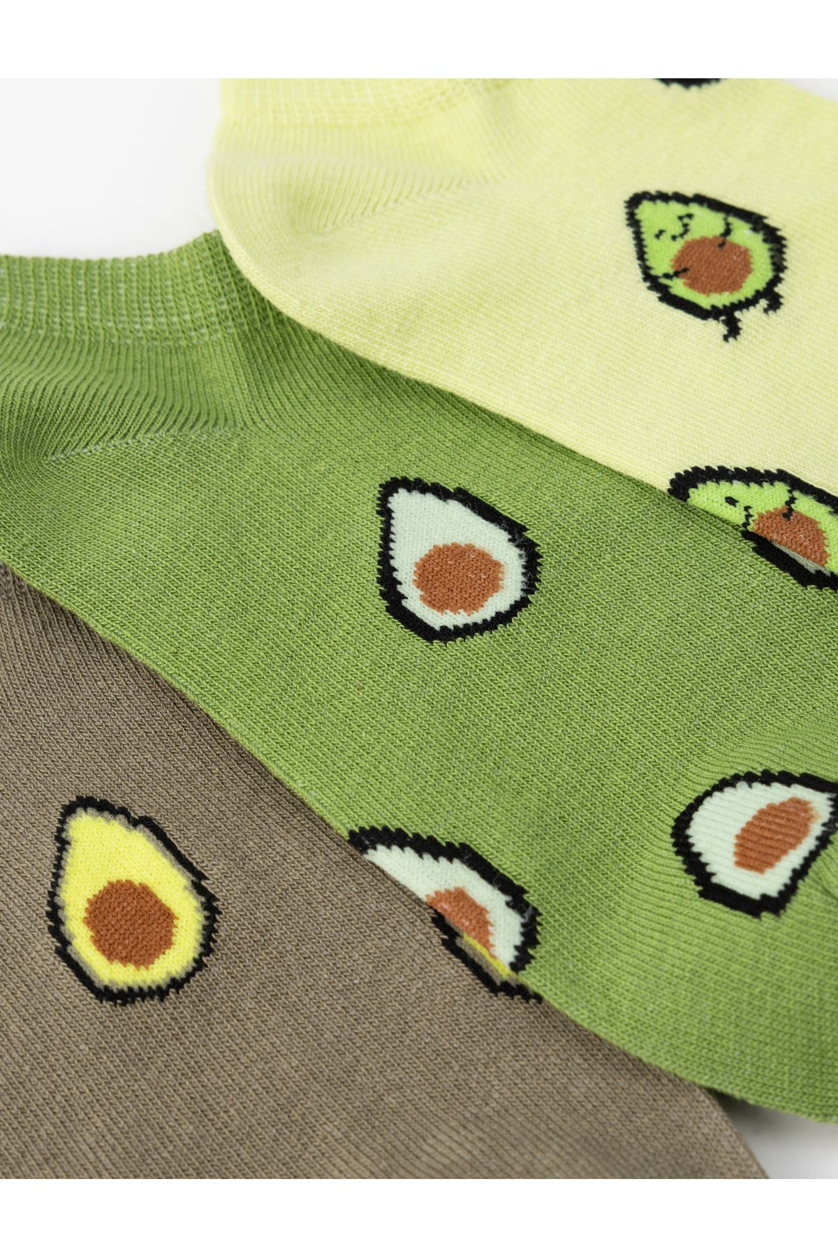 Koton-Set of 3 Booties Socks Avocado Patterned Multicolored 3