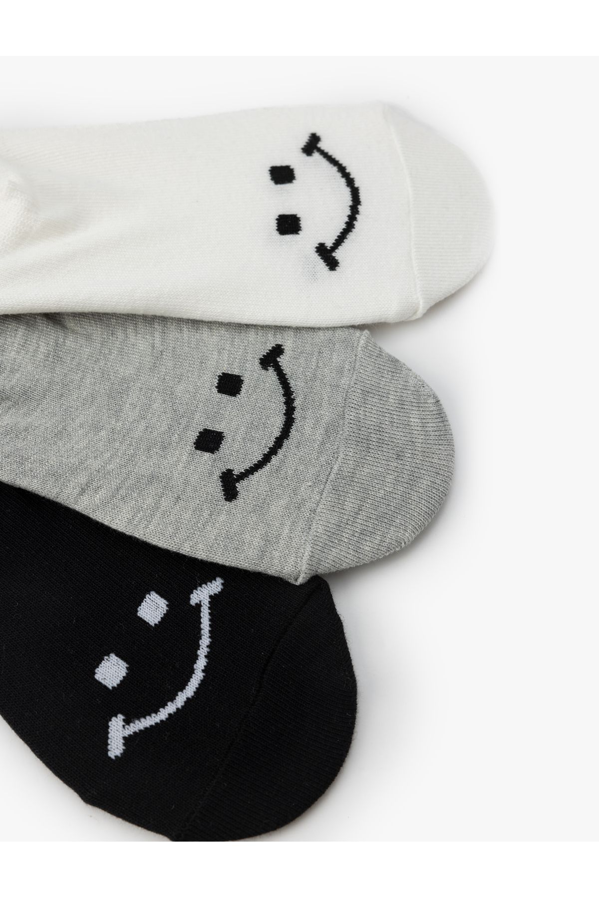 Koton-Set of 3 Colorful Character Patterned Invisible Socks 3