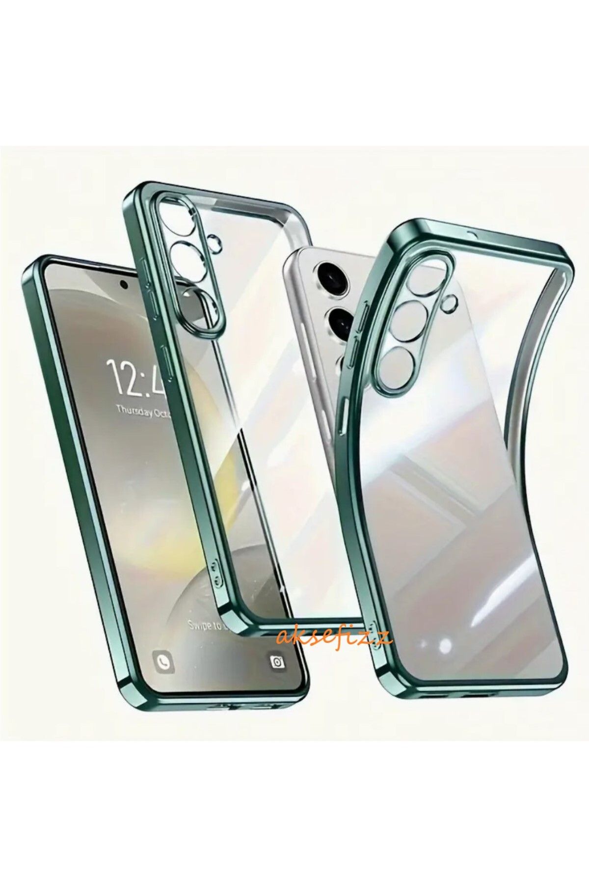 AKSEFİZZ Samsung Galaxy S25 Uyumlu Kamera Lens Korumalı Kenarları Renkli Şeffaf İnce Soft Tasarımlı Kılıf