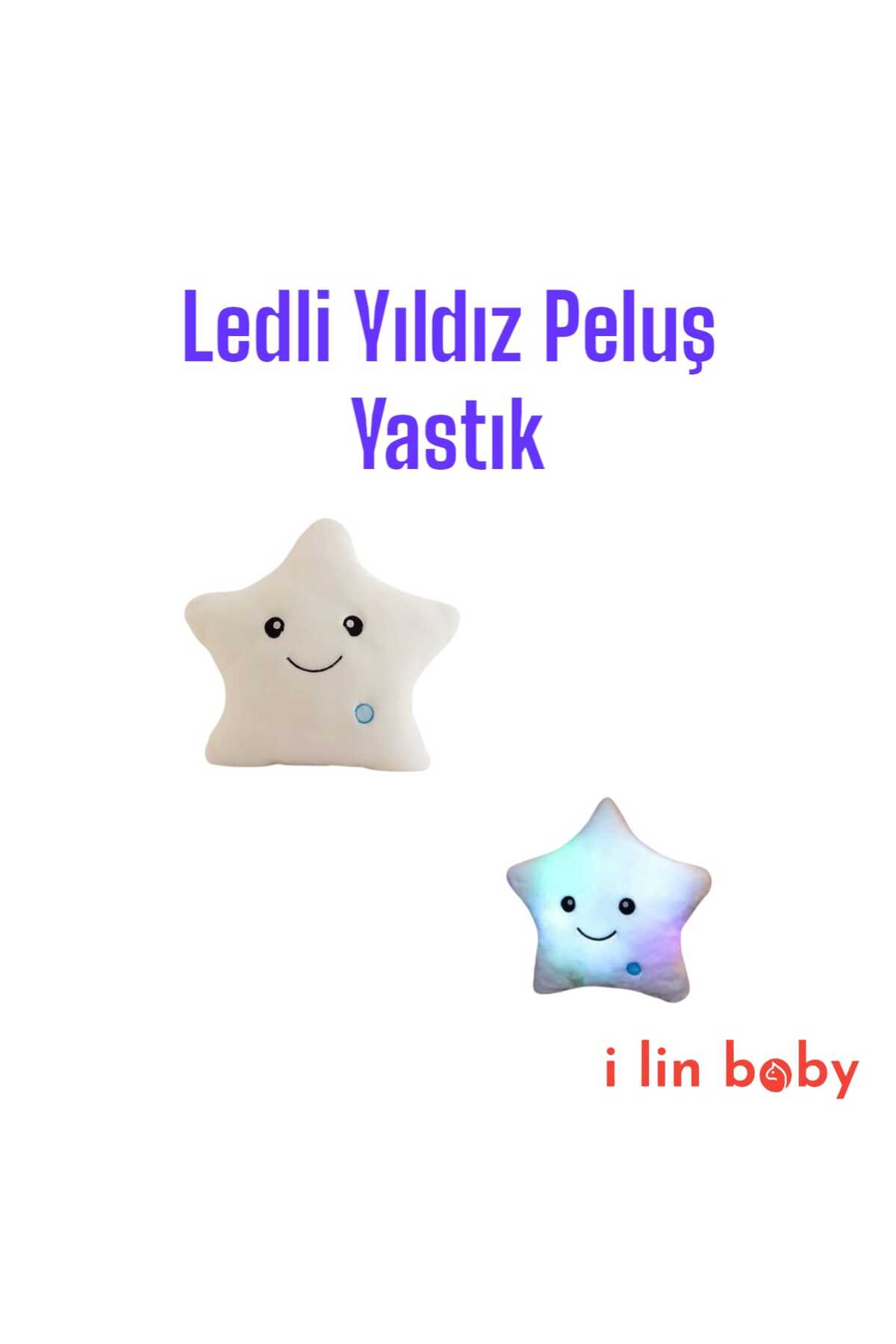 i lin baby Sevimli Led Işık Yıldız Yastık, Doğum Günü Hediyesi Ev Dekoru, Yumuşak Bebek Çocuk Oyuncakları 35x20 fotoğrafı 5 (önizleme)