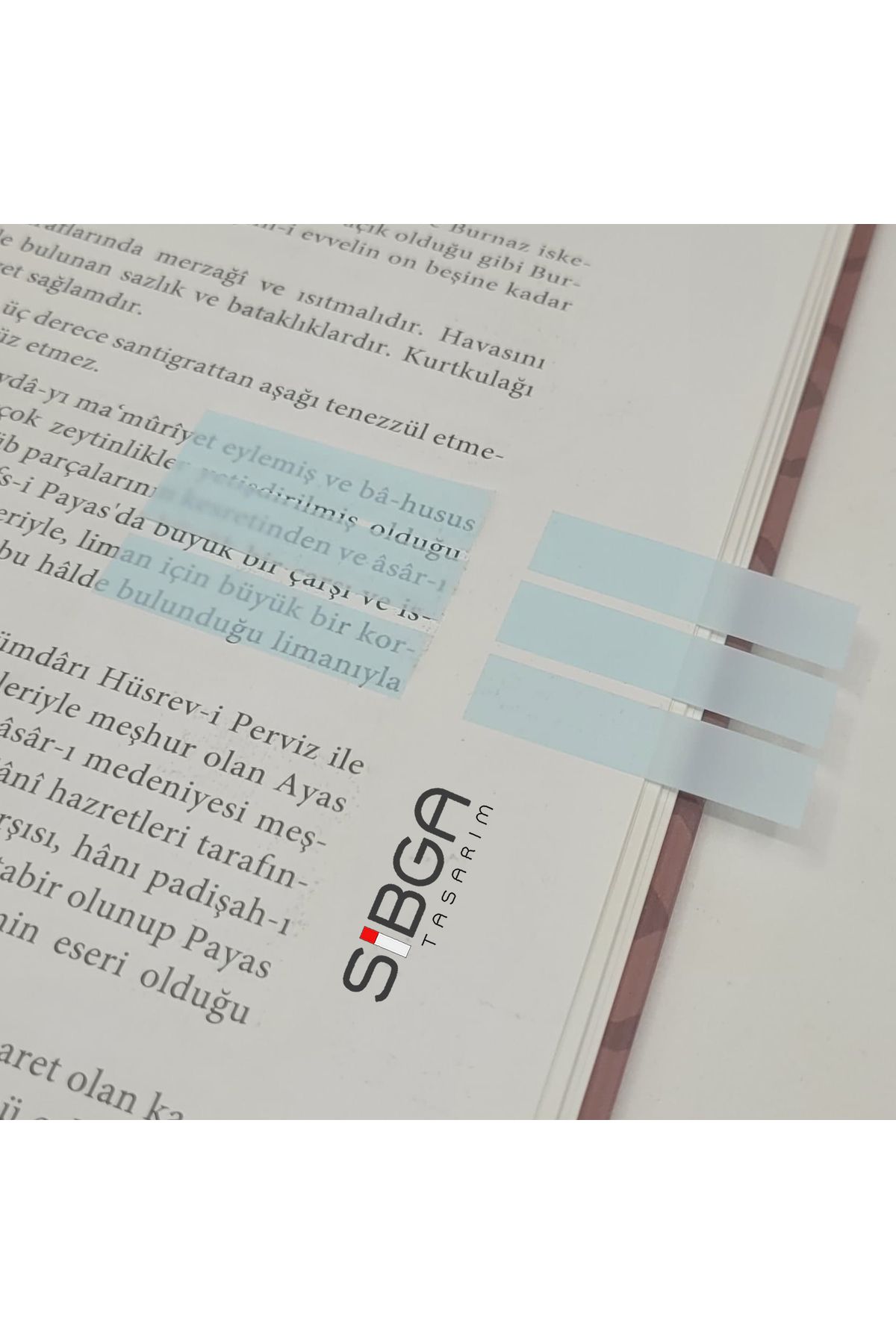 sibga tasarım-Light Blue Transparent Postit - Bookmark Sticker Note Paper 0210 5
