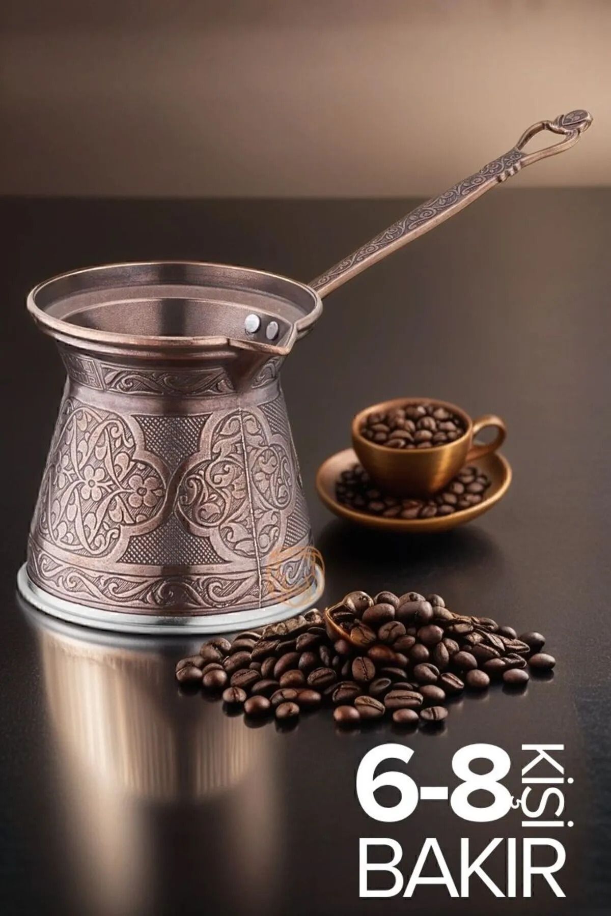 veral-Patterned Cast Iron Coffee Pot Large Size for 6 People - Compatible with Magnetic Stoves 1