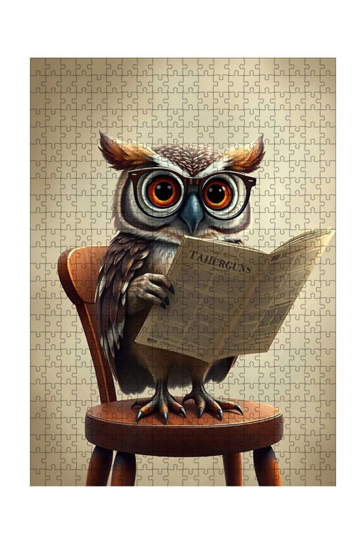 ekart-Wooden Mdf Puzzle Jigsaw Owl Reading Newspaper 500 Pieces 50*70 cm 1