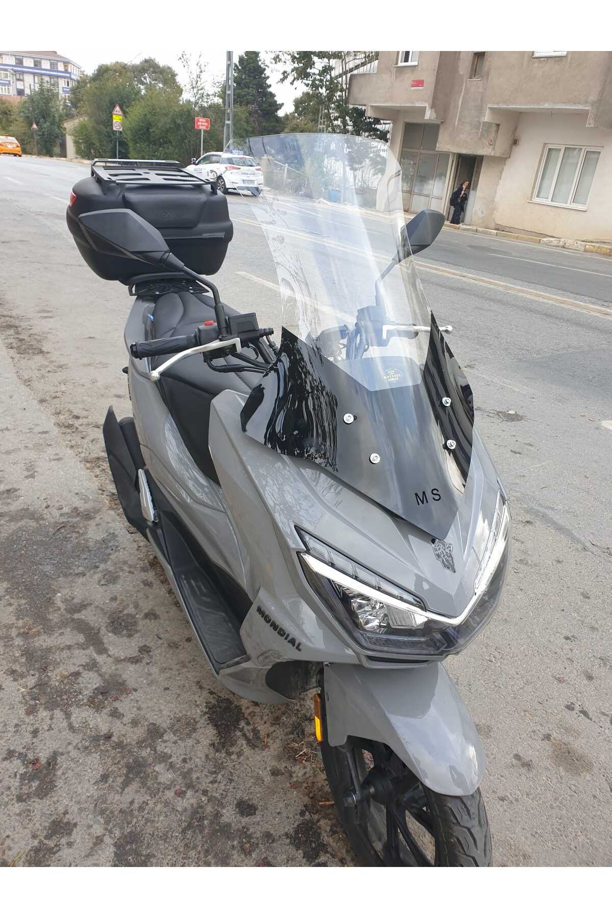 Mondial Strada 125 Siperlik Ön Cam 2023-2025 Model 75cm Şeffaf Renkli 4mm UZUN CAM