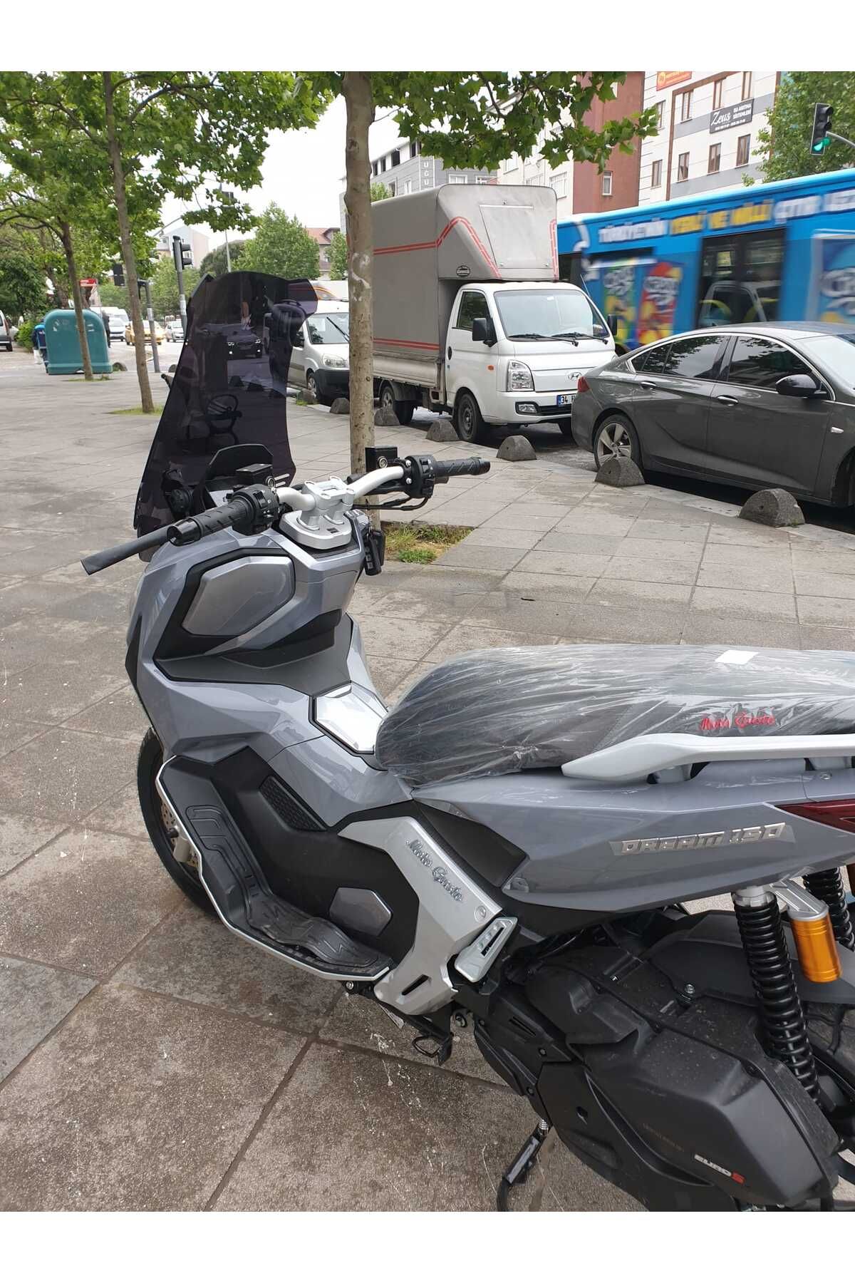 Moto Gusto Dream 150 Siperlik Ön Cam 2023-2025 Model 75cm Siyah Renkli 4mm UZUN CAM