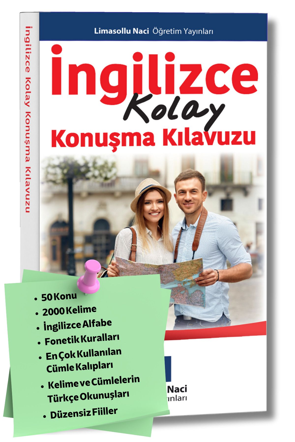 Limasollu Naci Öğretim Yayınları İngilizce Kolay Konuşma Kılavuzu, Kelime Öğrenmek, Cümle Kalıpları, Türkçe Okunuşları