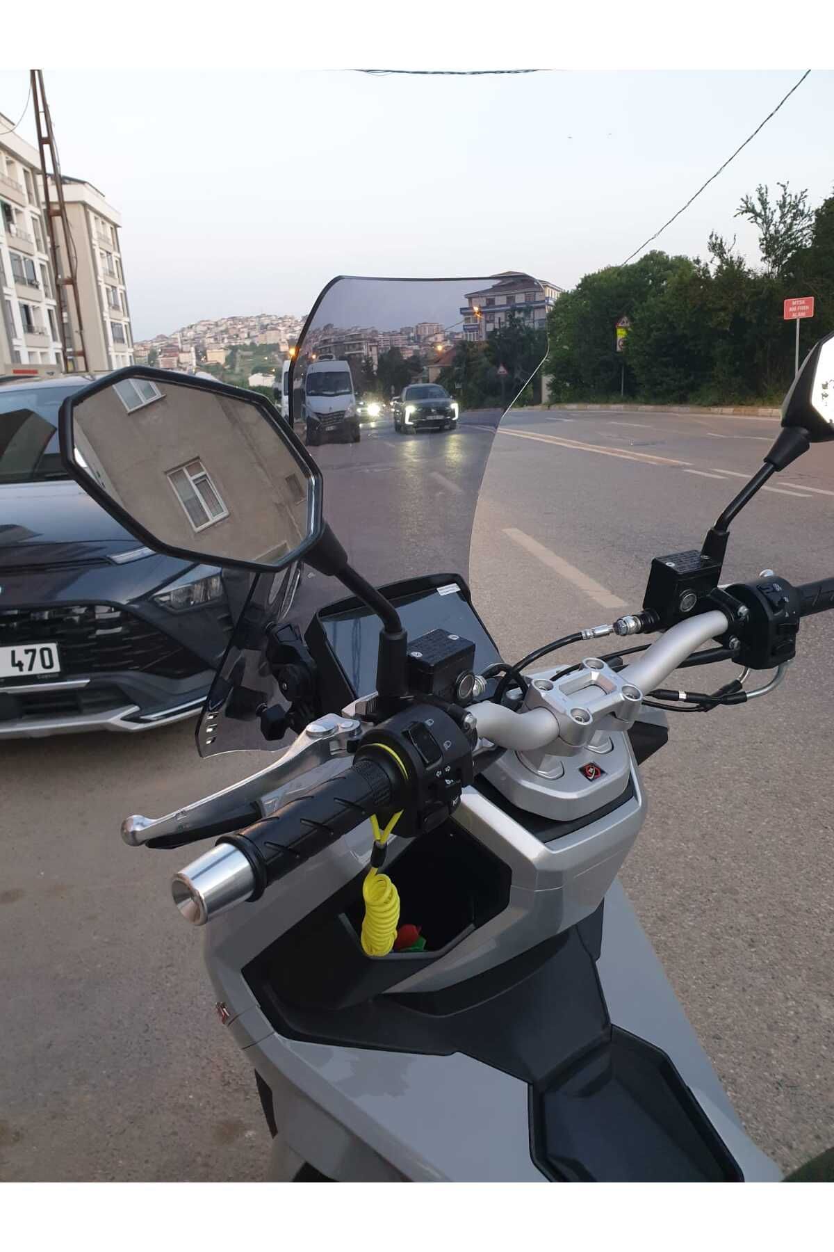 Motolüx Wow 150  Siperlik Ön Cam 2023-2025 Model 75cm Füme Renkli 4mm UZUN CAM