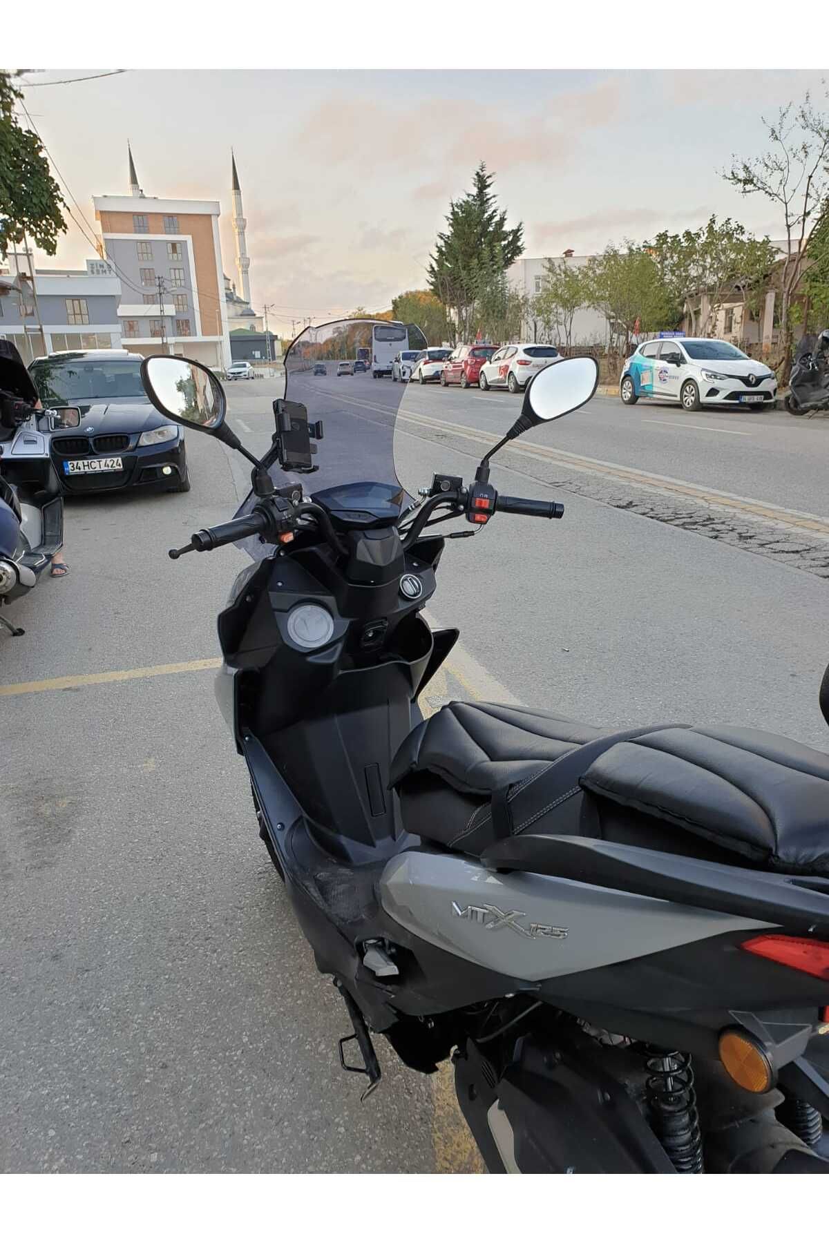 Motolüx Mtx 125 Siperlik Ön Cam 2022-2025 Model 75cm Füme Renkli 4mm UZUN CAM