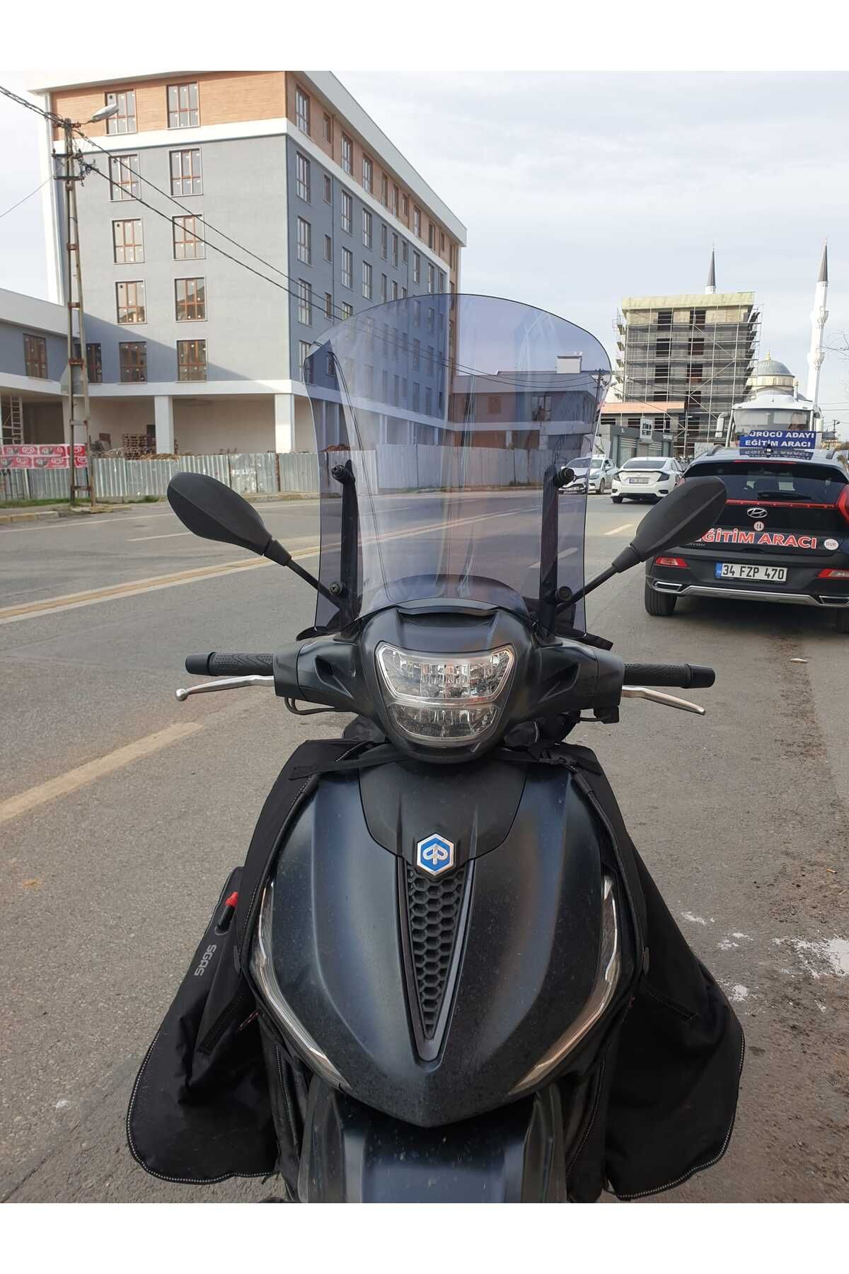 Piaggio Beverlys 400 Siperlik Ön Cam 2021-2025 Model 44cm Füme Renkli 4mm