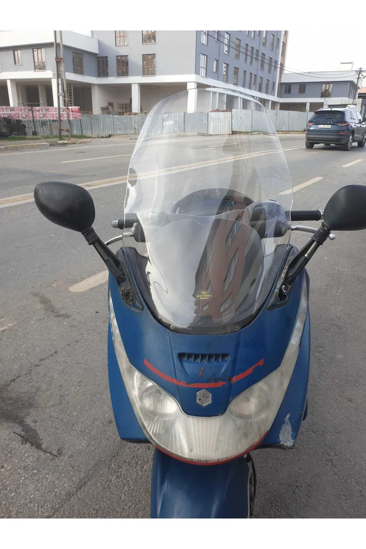 Piaggio X8 200 Siperlik Ön Cam 2004 2006 Model 58cm Şeffaf Renkli 4mm