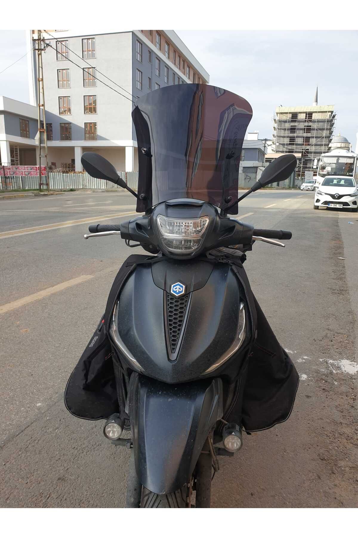 Piaggio Beverlys 400 Siperlik Ön Cam 2021-2025 Model 44cm Siyah Renkli 4mm