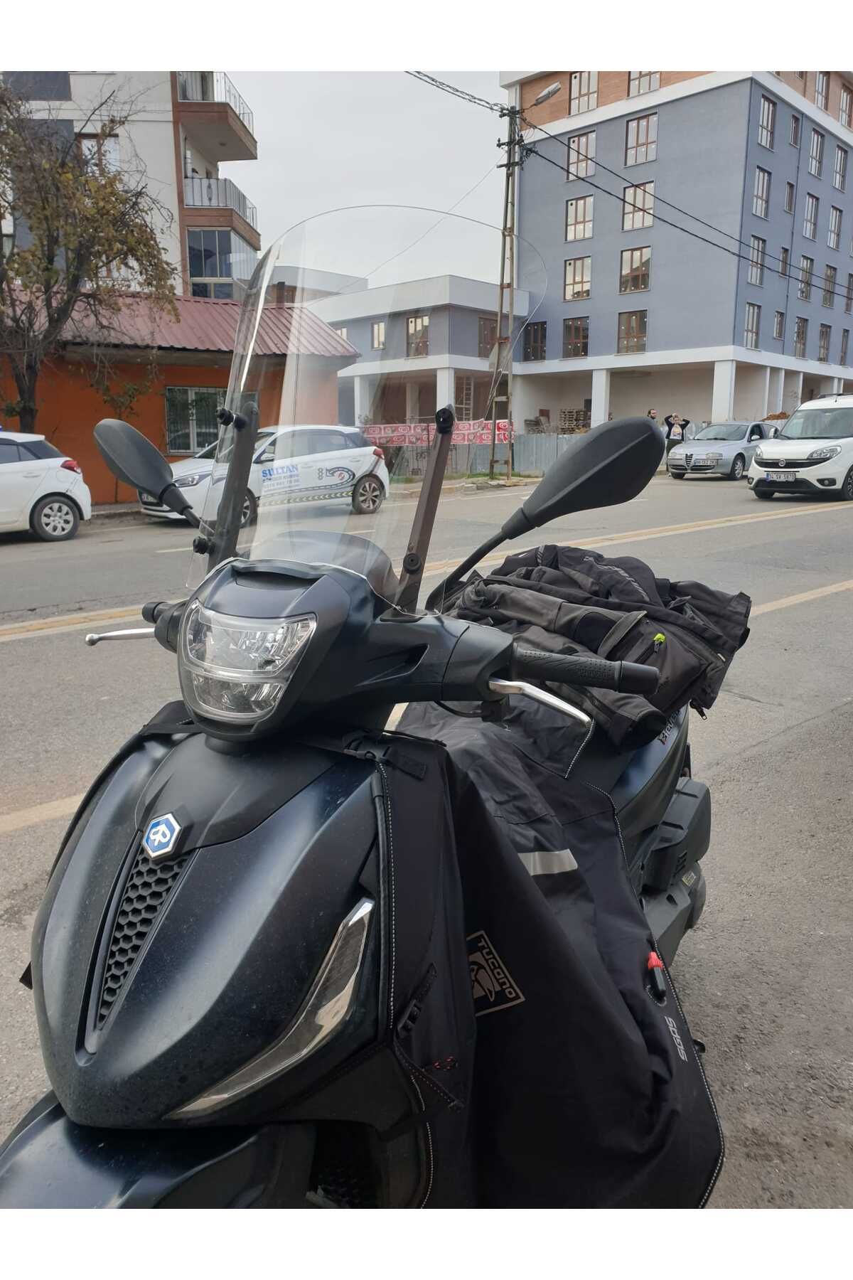 Piaggio Beverlys 400 Siperlik Ön Cam 2021-2025 Model 44cm Şeffaf Renkli 4mm