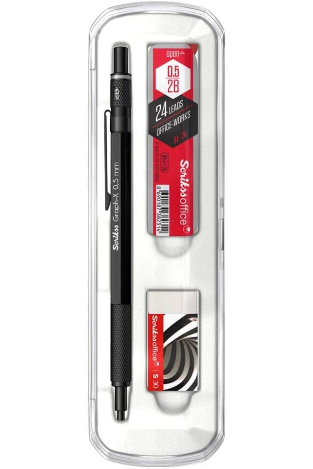 STOREMAX httphop 0.5 Mm Mat Siyah Silgi Min Kurşun Kalem Set Mekanik Graphx 3'lü Office Yeni NewDesingshop