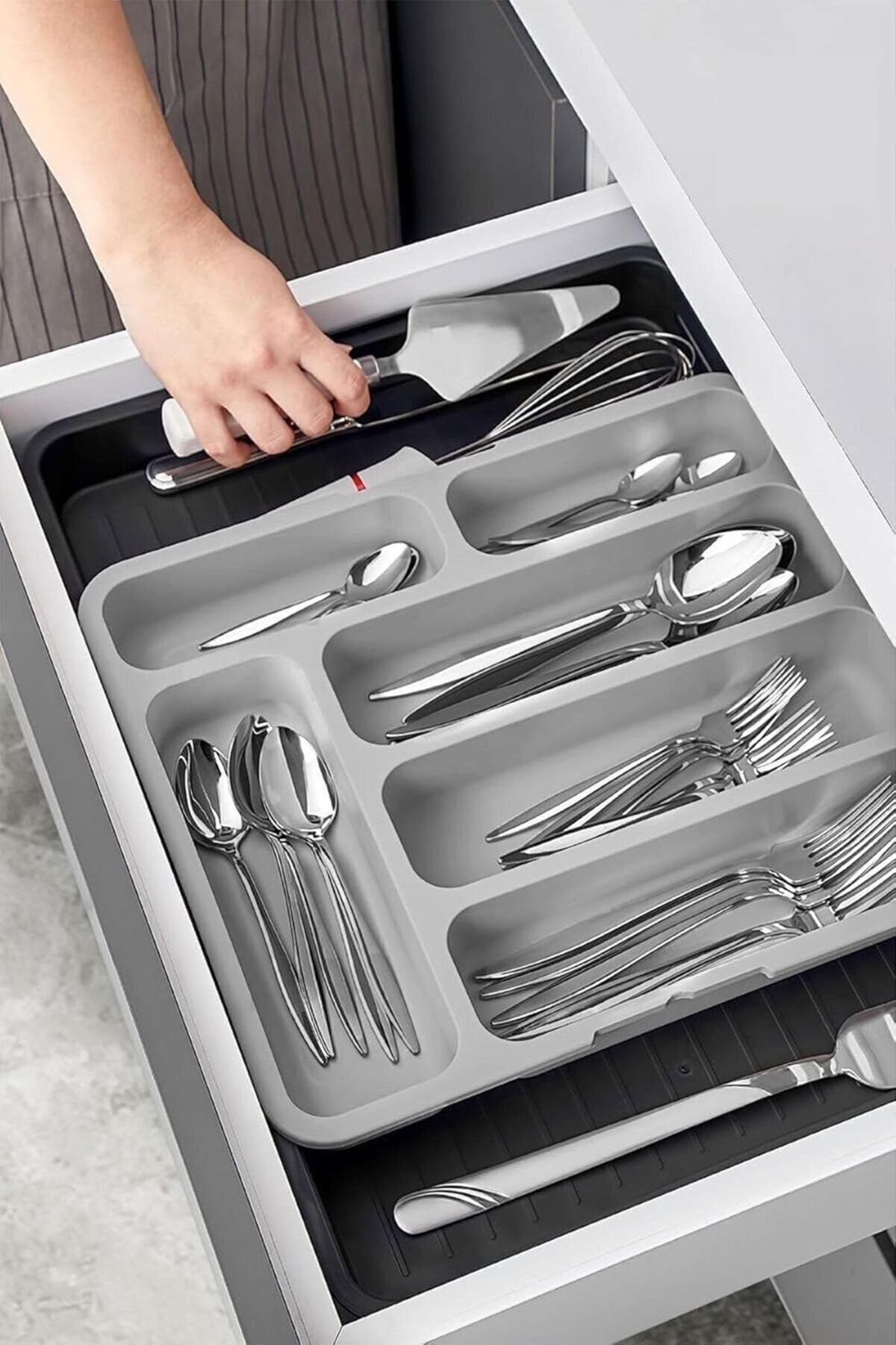 STOREMAX lbstorex Çift Taraflı Ayarlanabilir Organizer Çekmece Içi Kaşıklık Uzayabilen Çatal Bıçakl