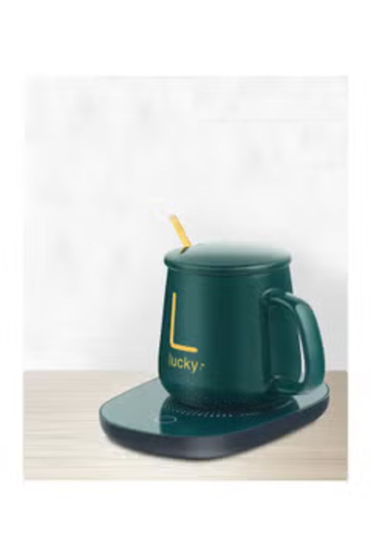 Arabest-Electric Coater Mug Warmer With Lid And Golden Spoon 380.0 ml 15.0 W Luck-367 Dark Green 5