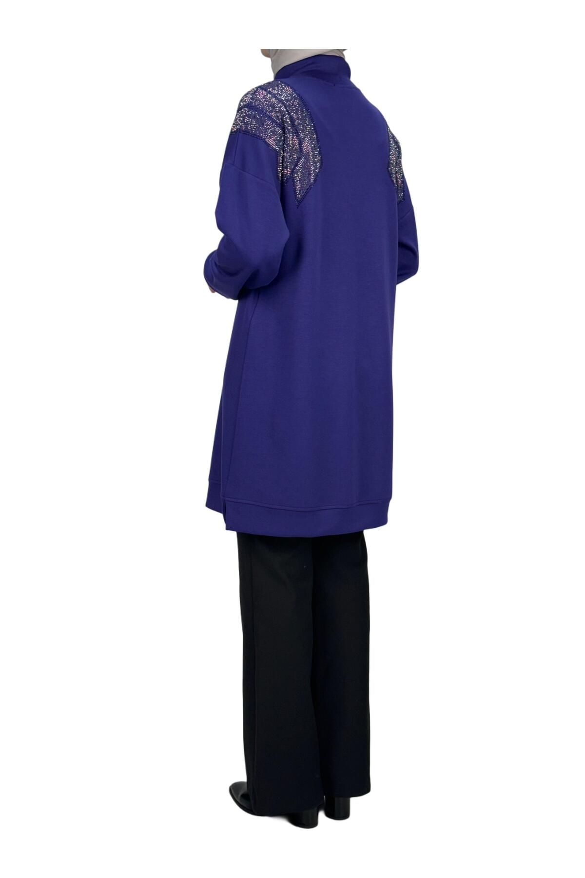 ottoman wear-Plus Size Tunic with Purple Stones - Otw2116 8