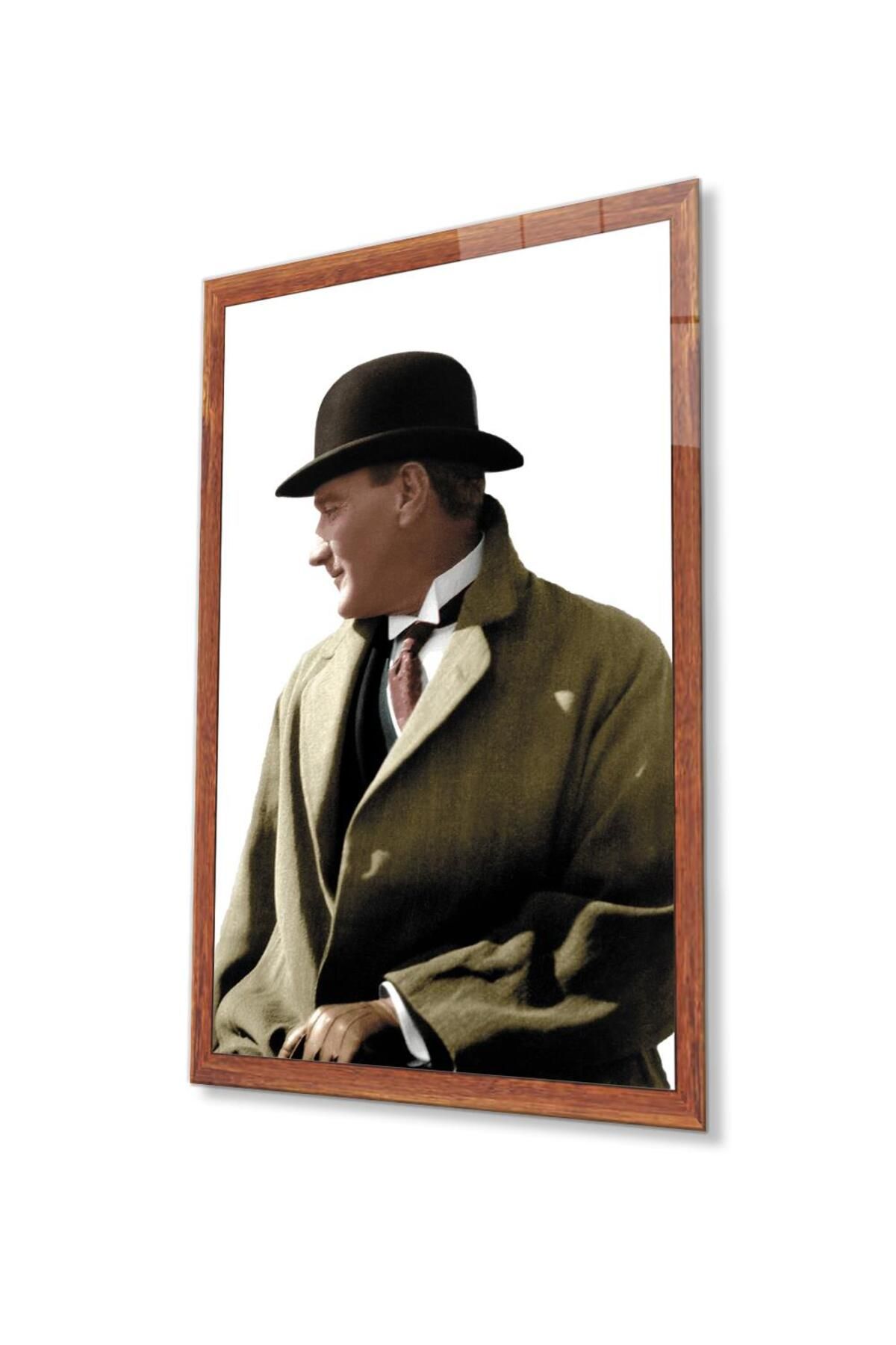 idealizbiz Atatürk Cam Tablo 4mm Dayanıklı Temperli Cam, Atatürk Glass Wall Art